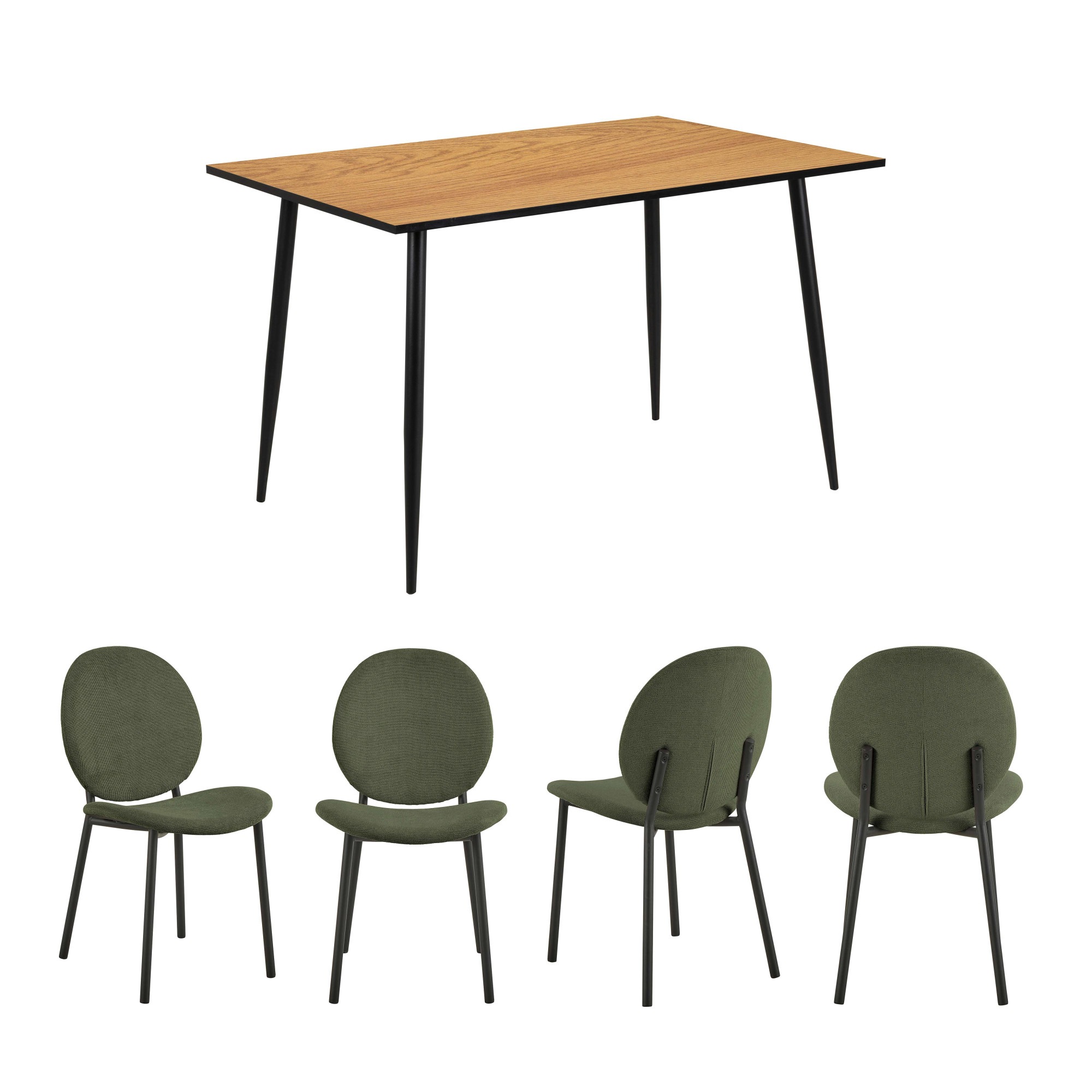 ACTONA GROUP Esszimmer-Set »Esspruppe, Speisetisch mit Wohnzimmerstühlen«, günstig online kaufen