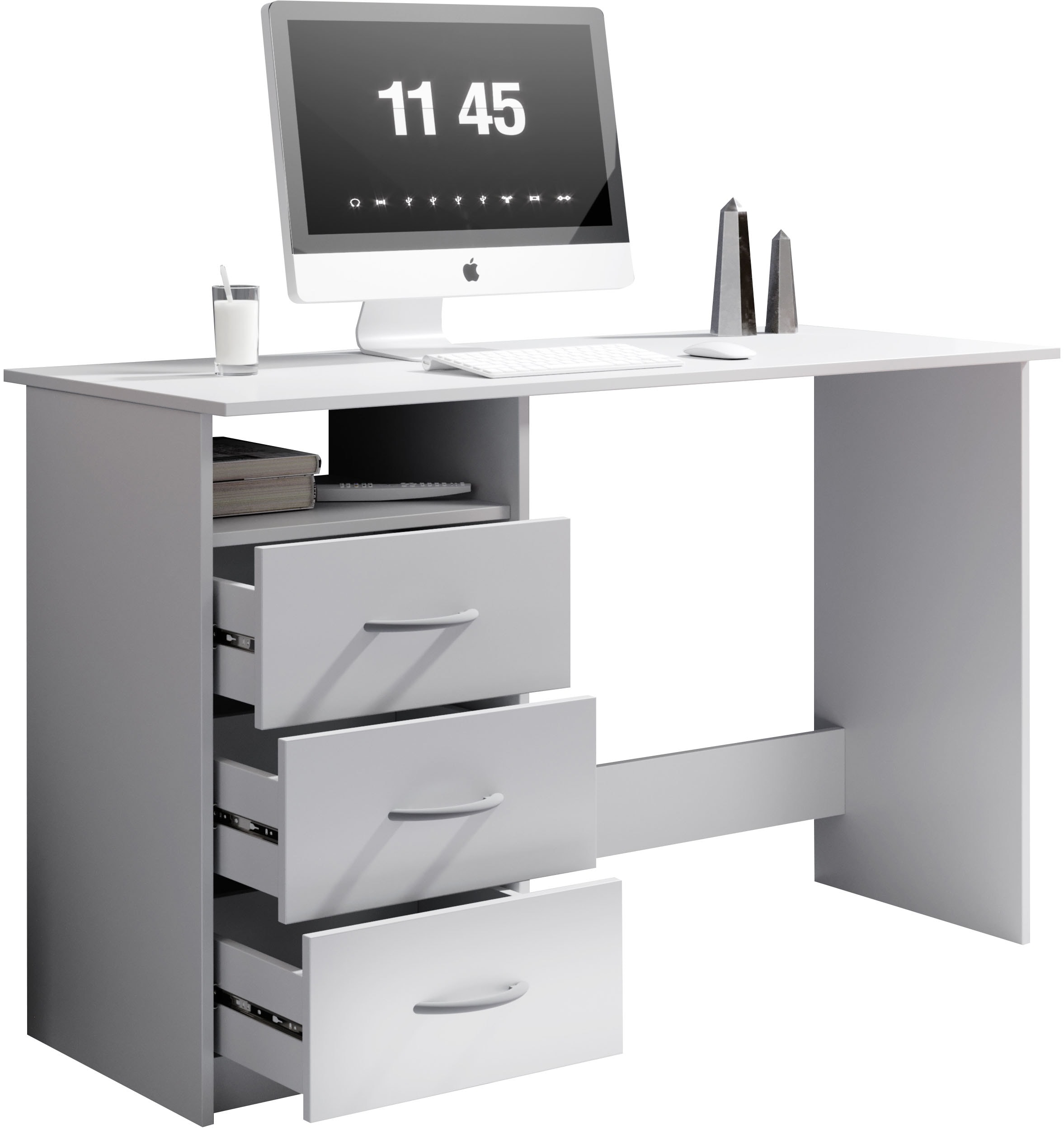 BEGA OFFICE Schreibtisch »Adria, Computertisch,«, Schubkästen rechts oder links montierbar, Breite 123 cm