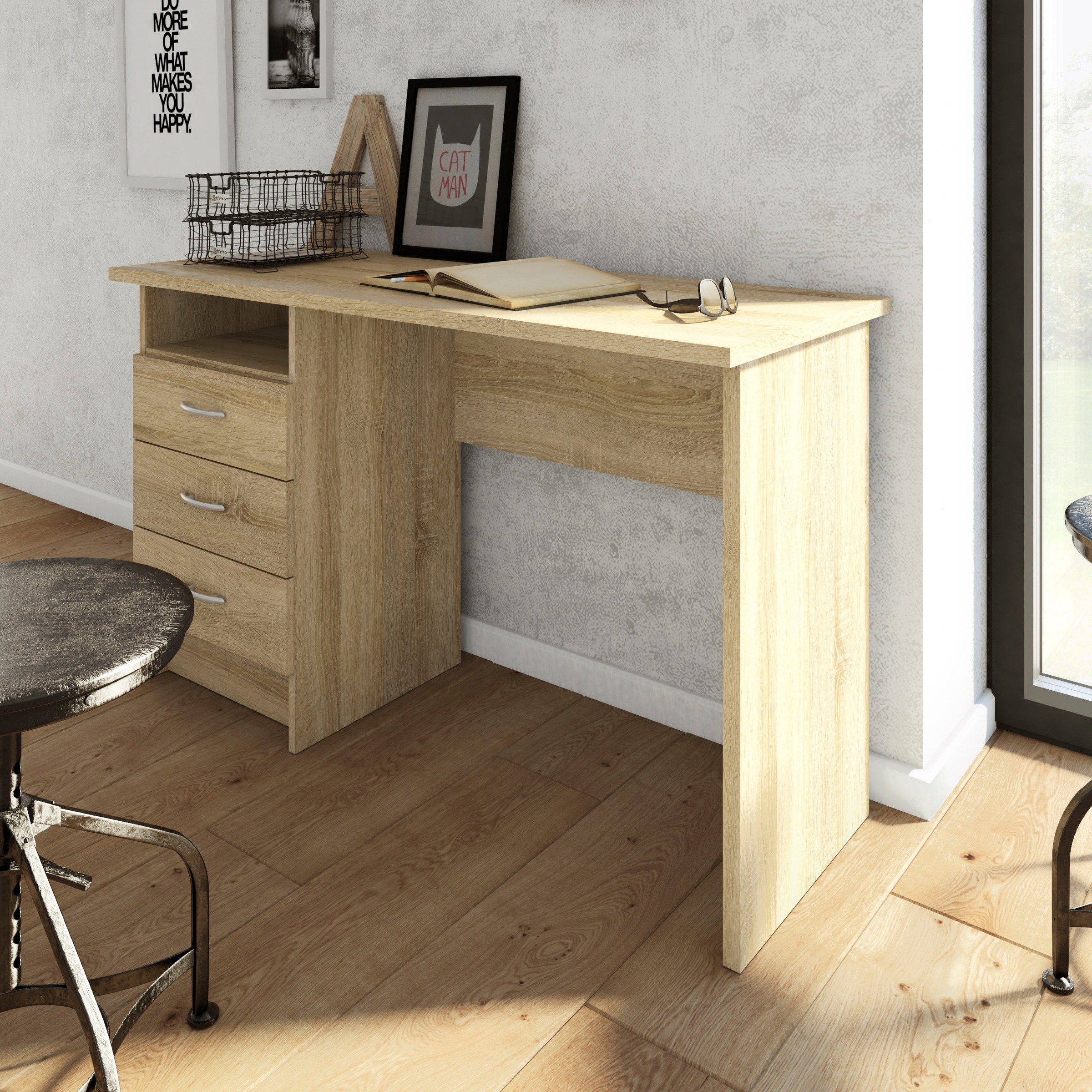INOSIGN Schreibtisch »Function Plus, Arbeitstisch, Bürotisch«, Computertisch mit 3 Schubladen, Breite 120 cm, Tiefe 48 cm