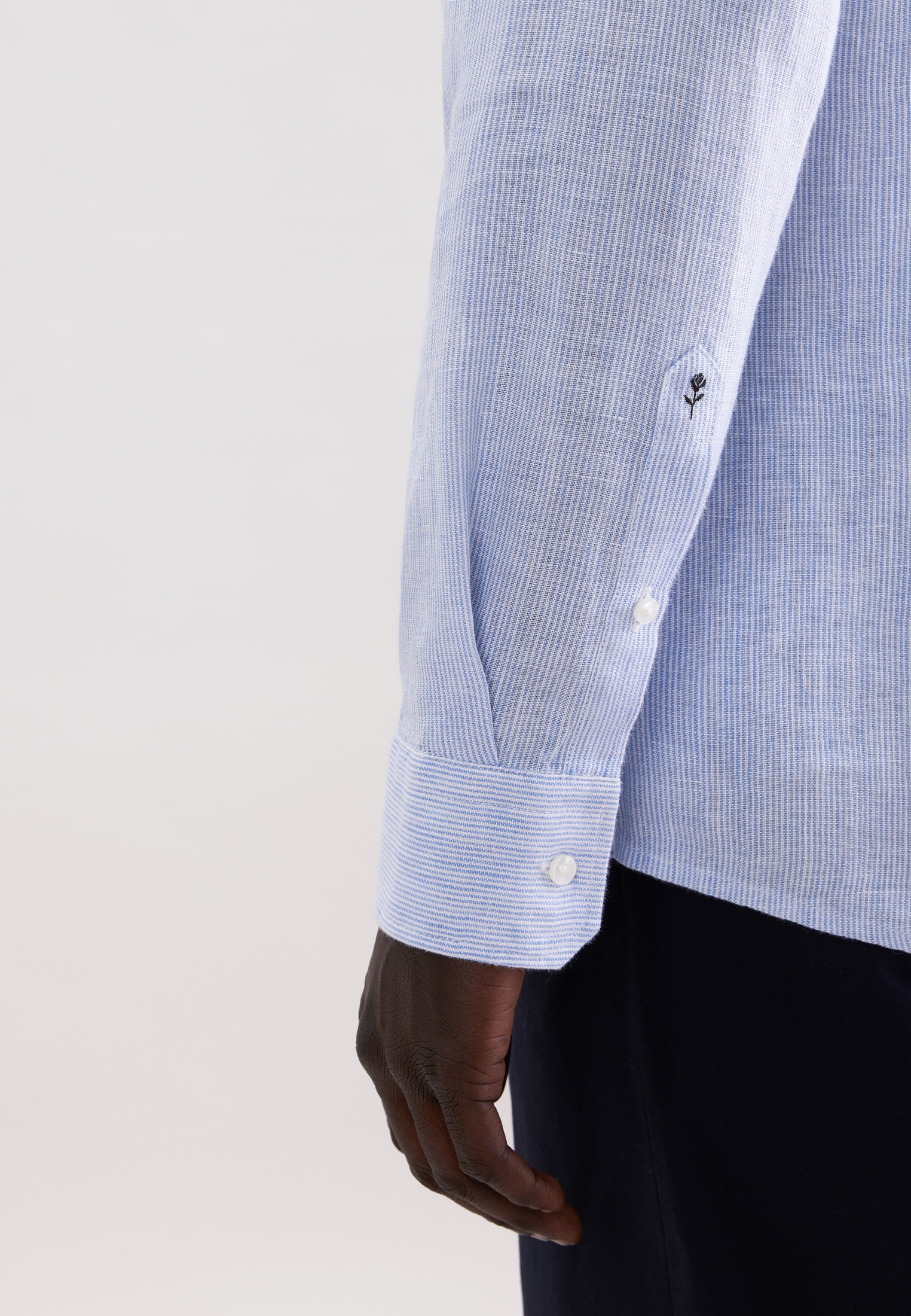 seidensticker Leinenhemd »Schwarze Rose« Slim 1/1 Kentkragen Gestreift