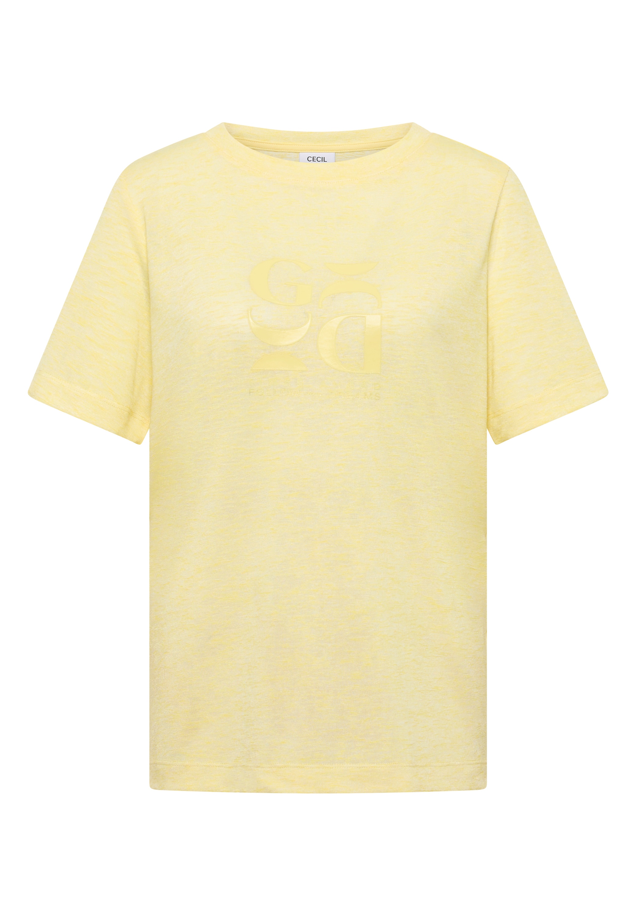 Cecil Kurzarmshirt Sommershirt in Leinen-Optik mit Print