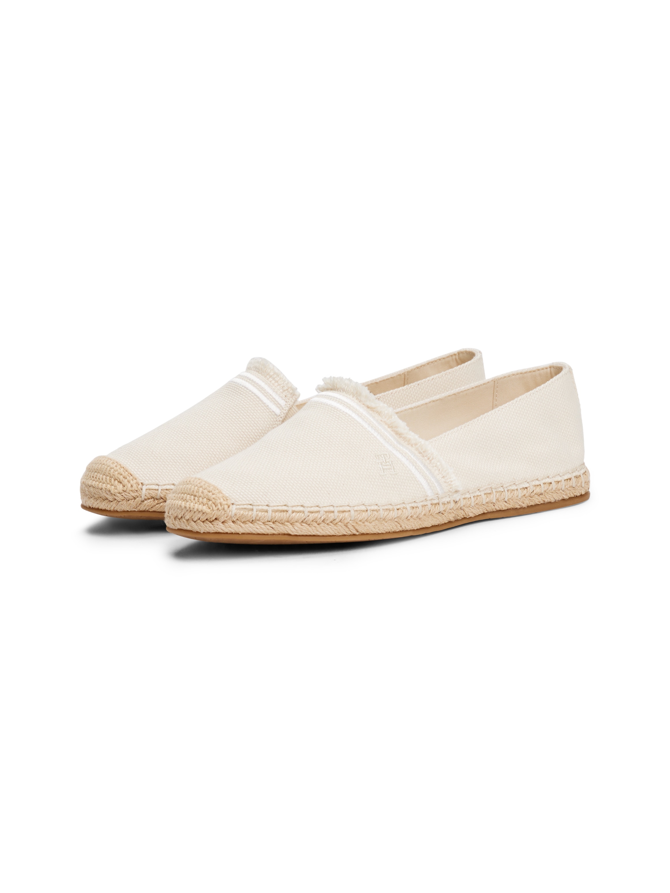 Tommy Hilfiger Espadrille »FRINGE CANVAS CLOSED ESPADRILLE«, Halbschuh, Schlupfschuh, Sommerschuh mit ausgefransten Rand