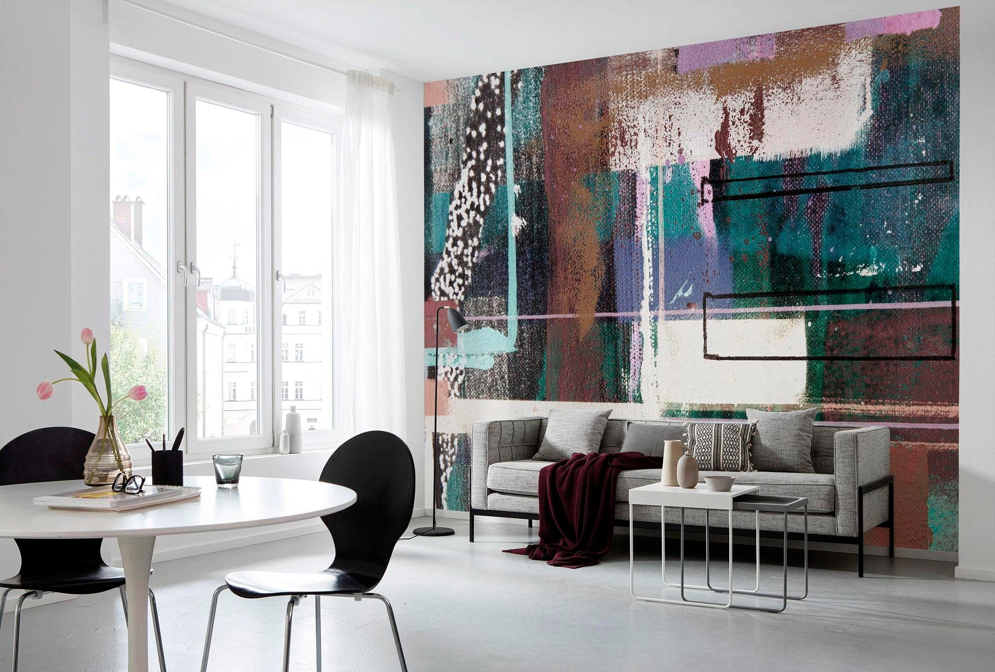 Komar Vliestapete »Digitaldruck Vlies - Liquids Dripping - Größe 500 x 280 cm«, bedruckt, Wohnzimmer, Schlafzimmer