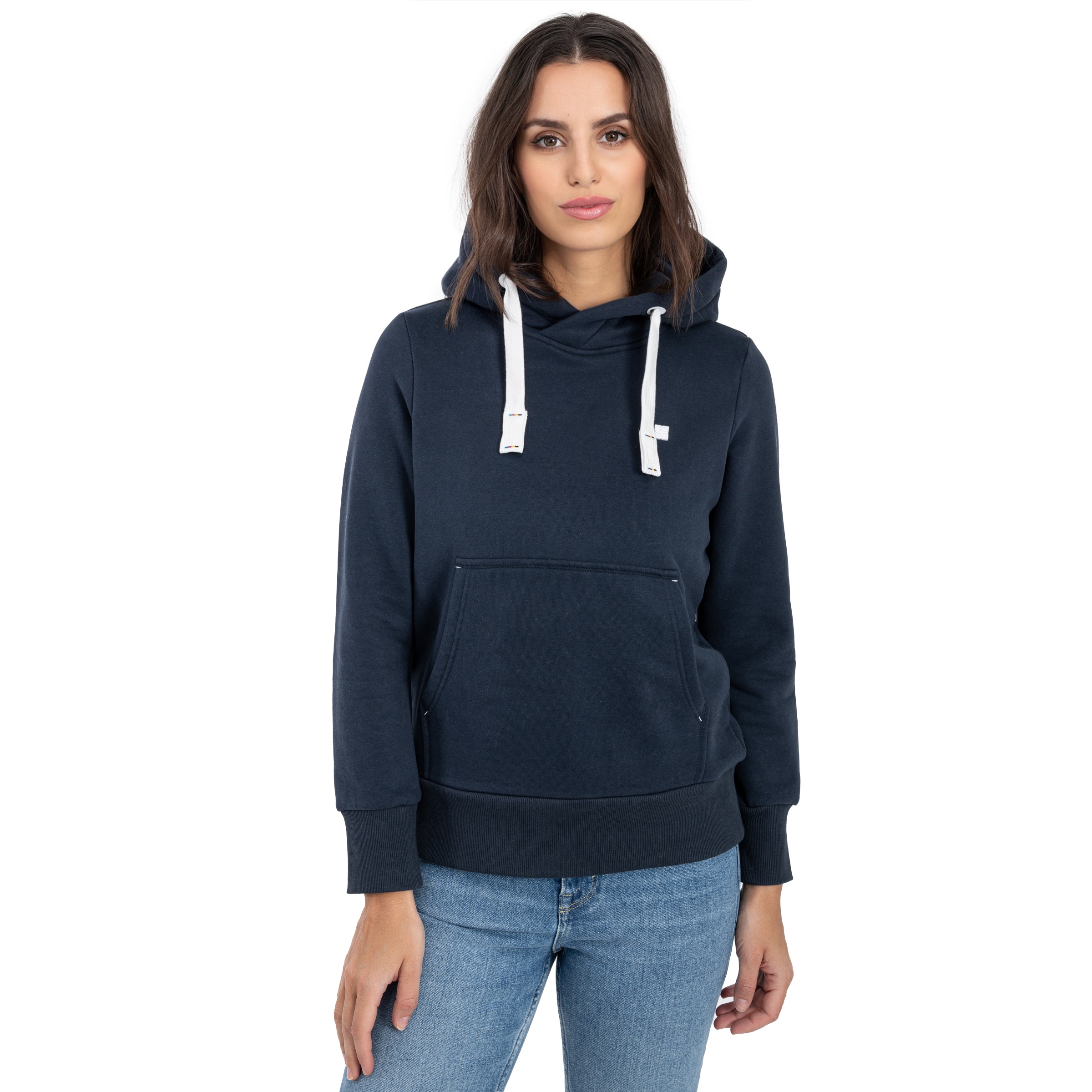 DEPROC Active Kapuzensweatshirt »HildaCMYK II WOMEN«, weiche Fleecejacke mit Kängurutasche