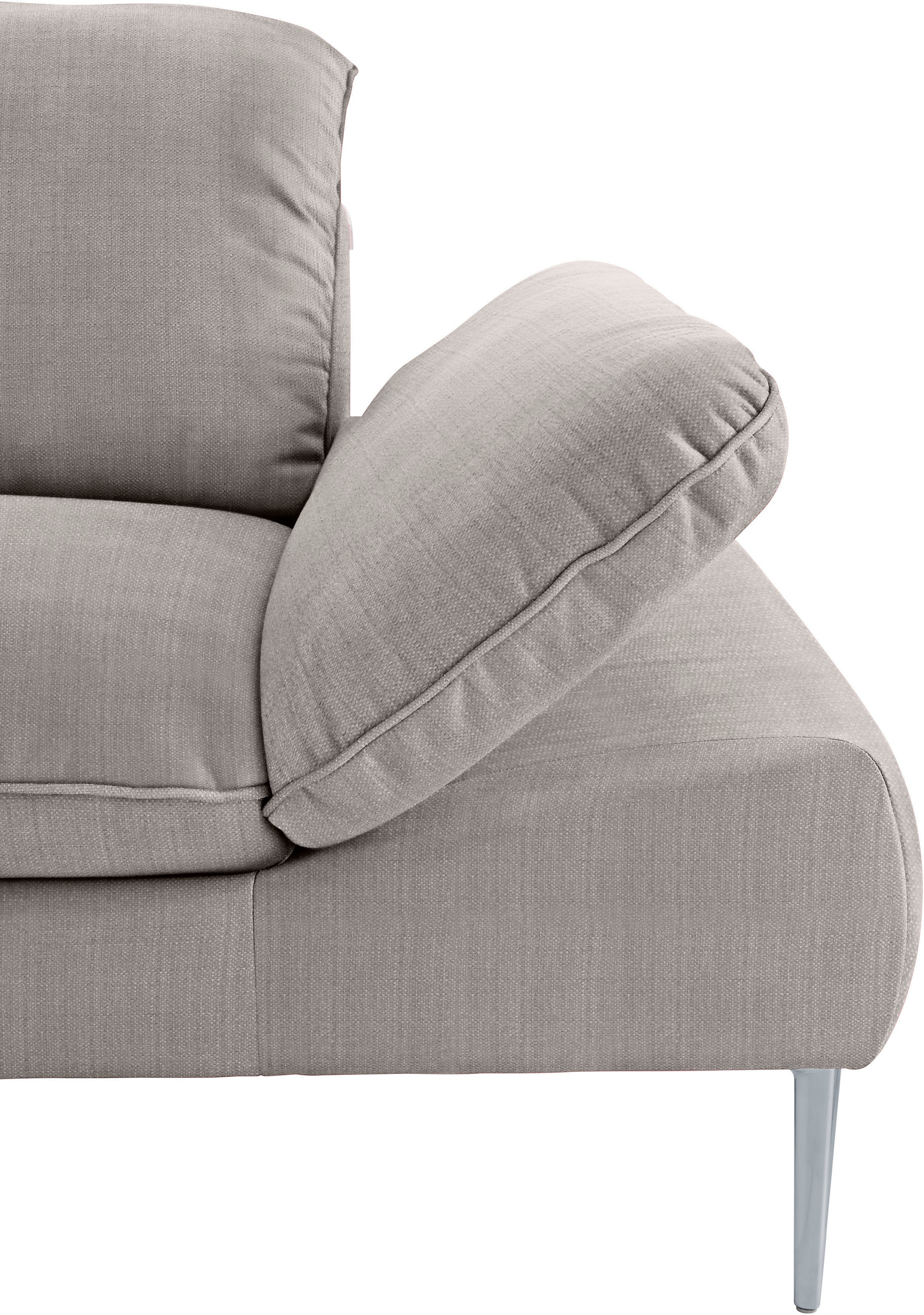W.SCHILLIG Ecksofa »enjoy&MORE, Designsofa, bequem, zeitlos und elegant, L-Form«, mit Sitztiefenverstellung, Füße silber matt, Breite 340 cm
