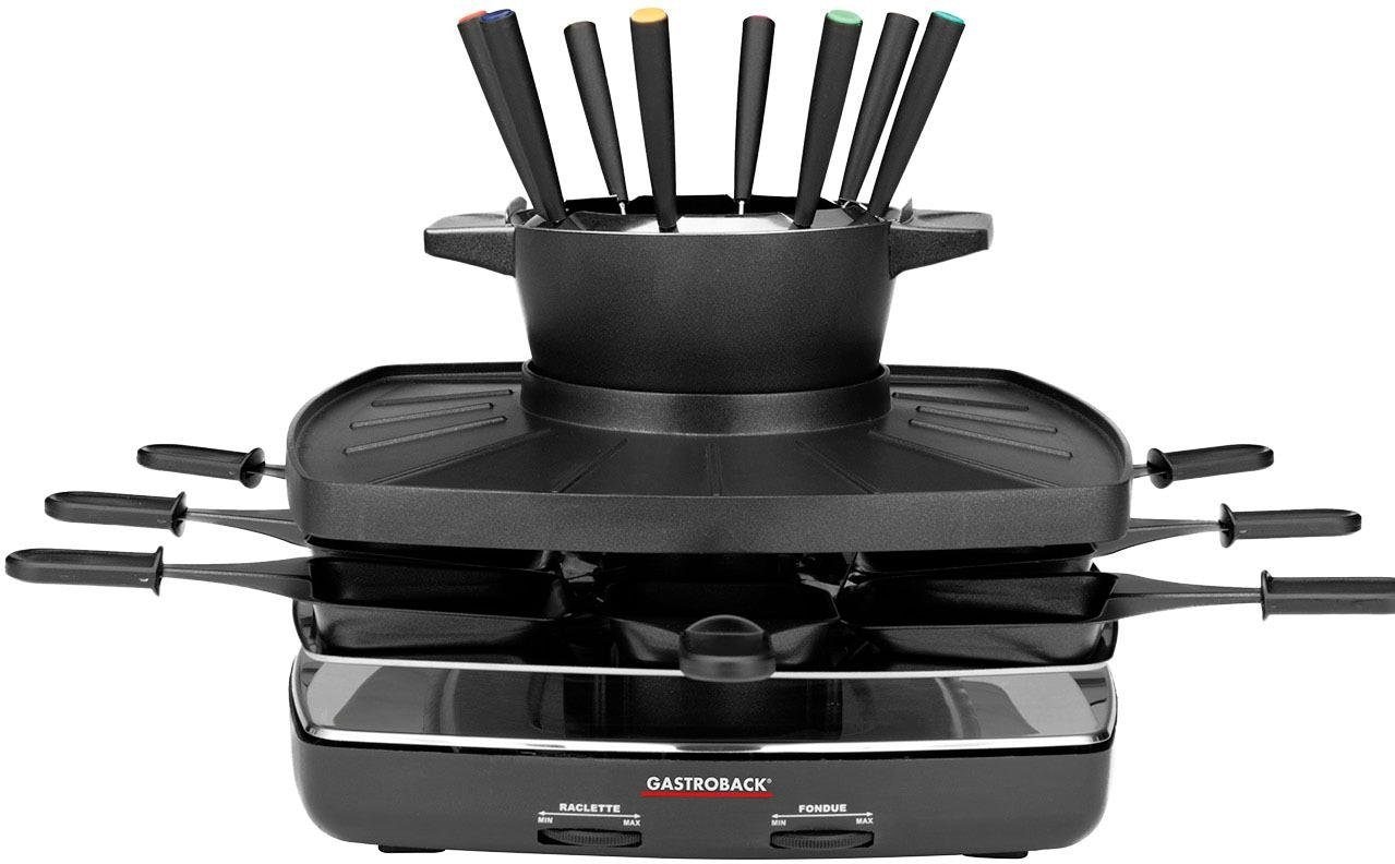 Gastroback Raclette und Fondue-Set 42567 Family and Friends, 8  Raclettepfännchen, 1200 Watt auf Rechnung bestellen