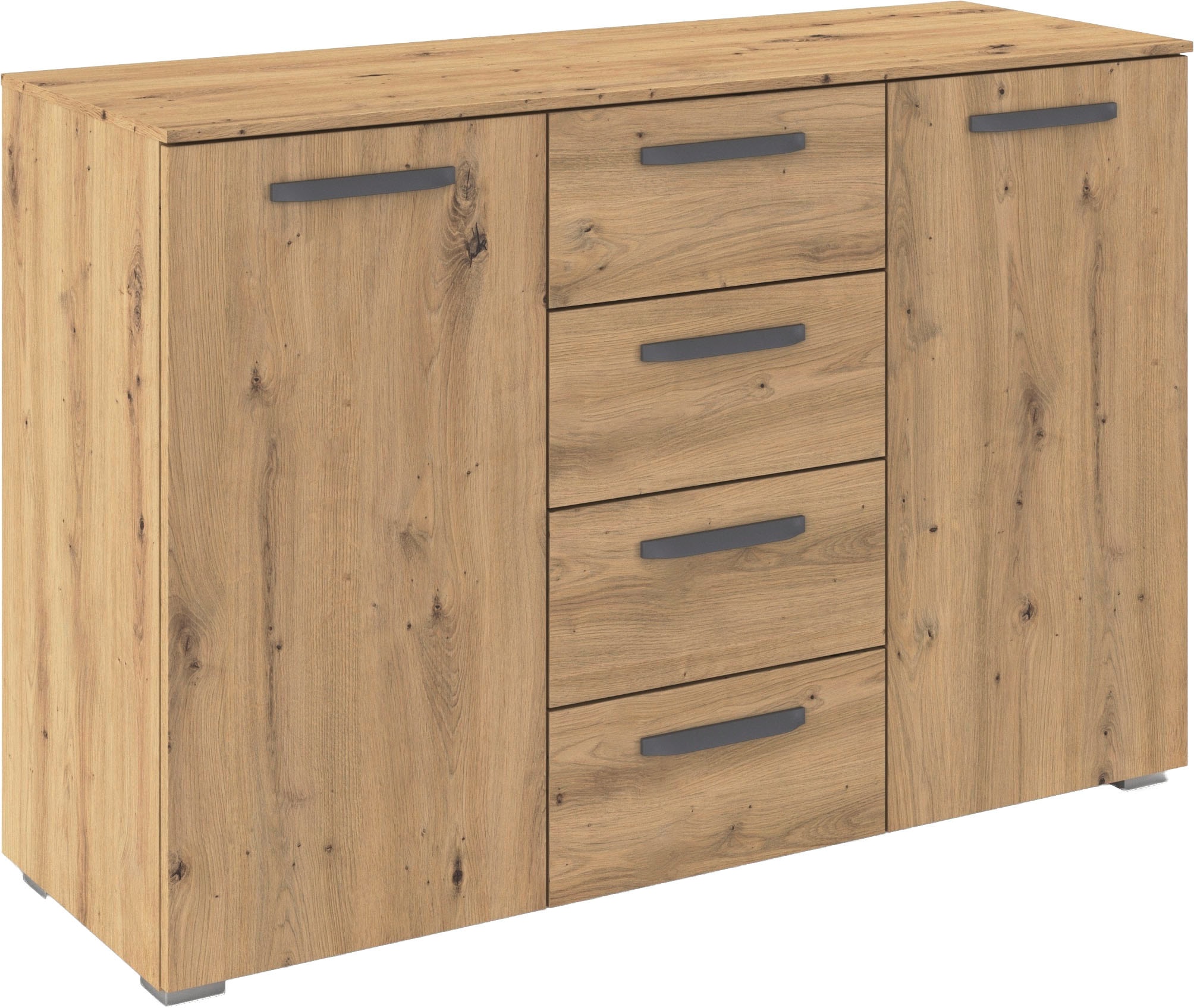 rauch Kombikommode »Sideboard Schubladenkommode OTELI mit Dekor- und Hochglanzfront« Breite 120 cm inkl. Soft-Close-Funktion,  vier große Schubladen und 2 Türen, mit 4 Einlegeböden MADE IN GERMANY
