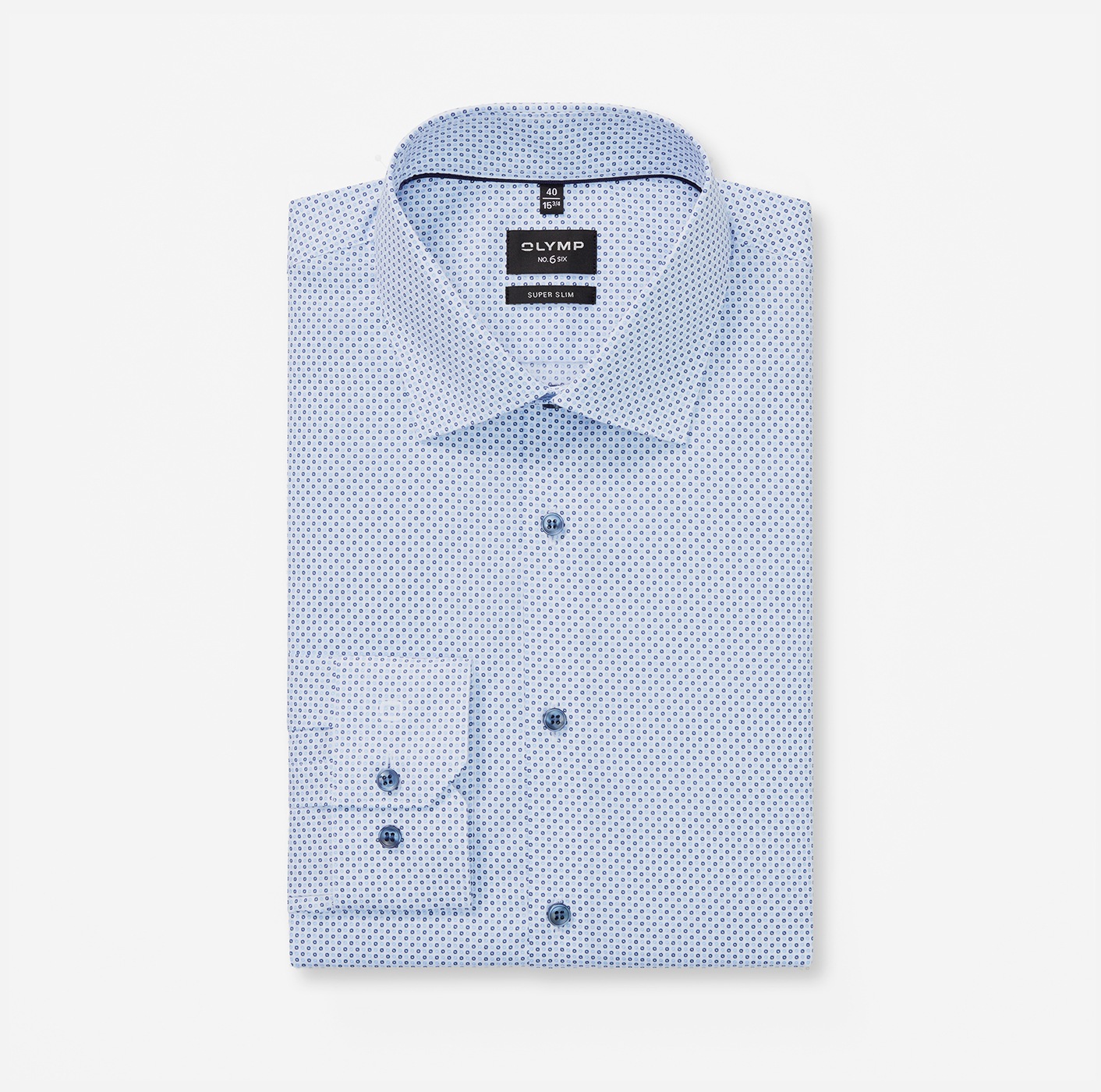 OLYMP Langarmhemd »No 6 six« super slim, New York Kentkragen, gemustert, Businesshemd