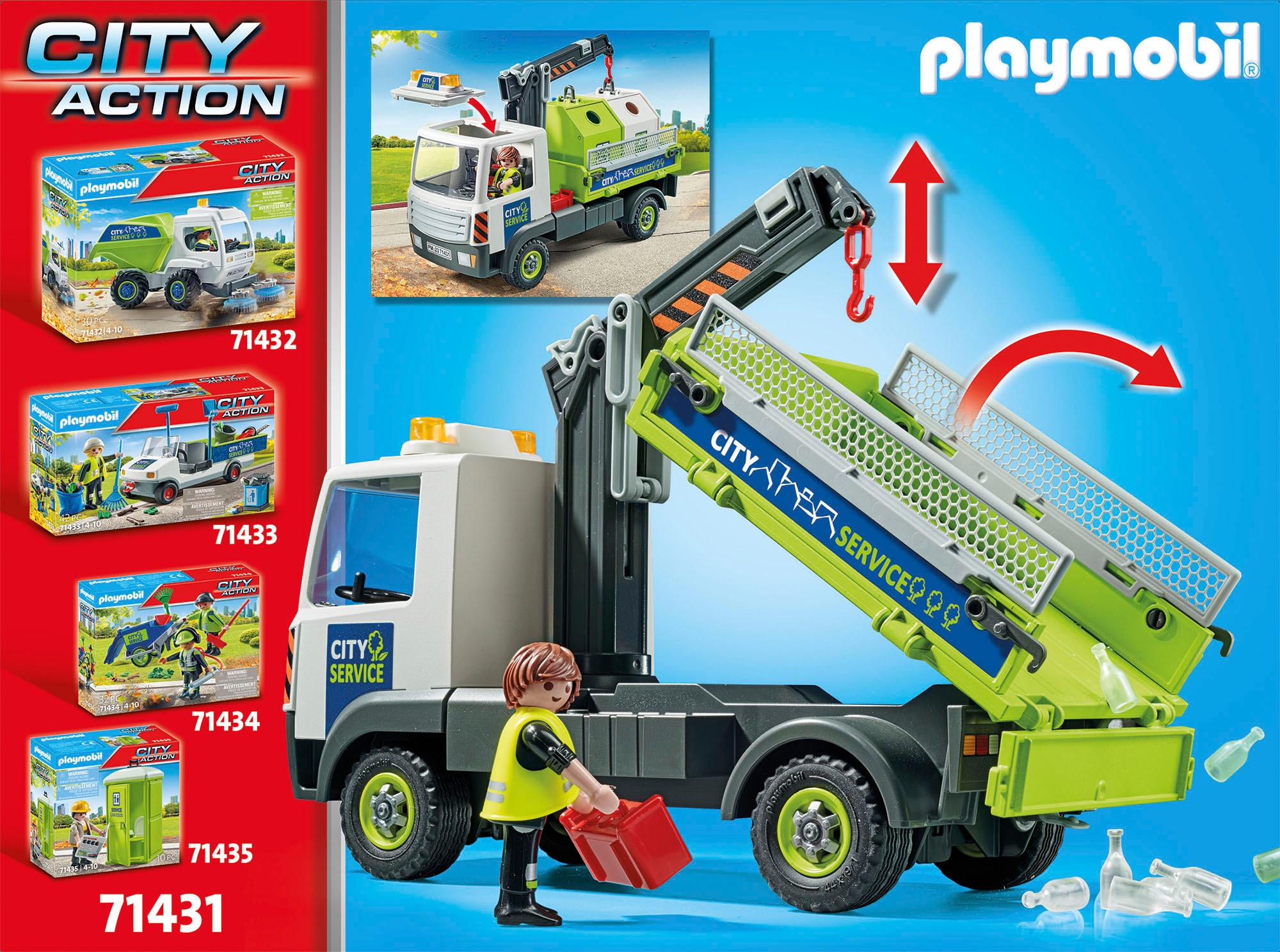 Playmobil® Konstruktions-Spielset »Altglas-LKW mit Container (71431), City Action«, (62 St.)