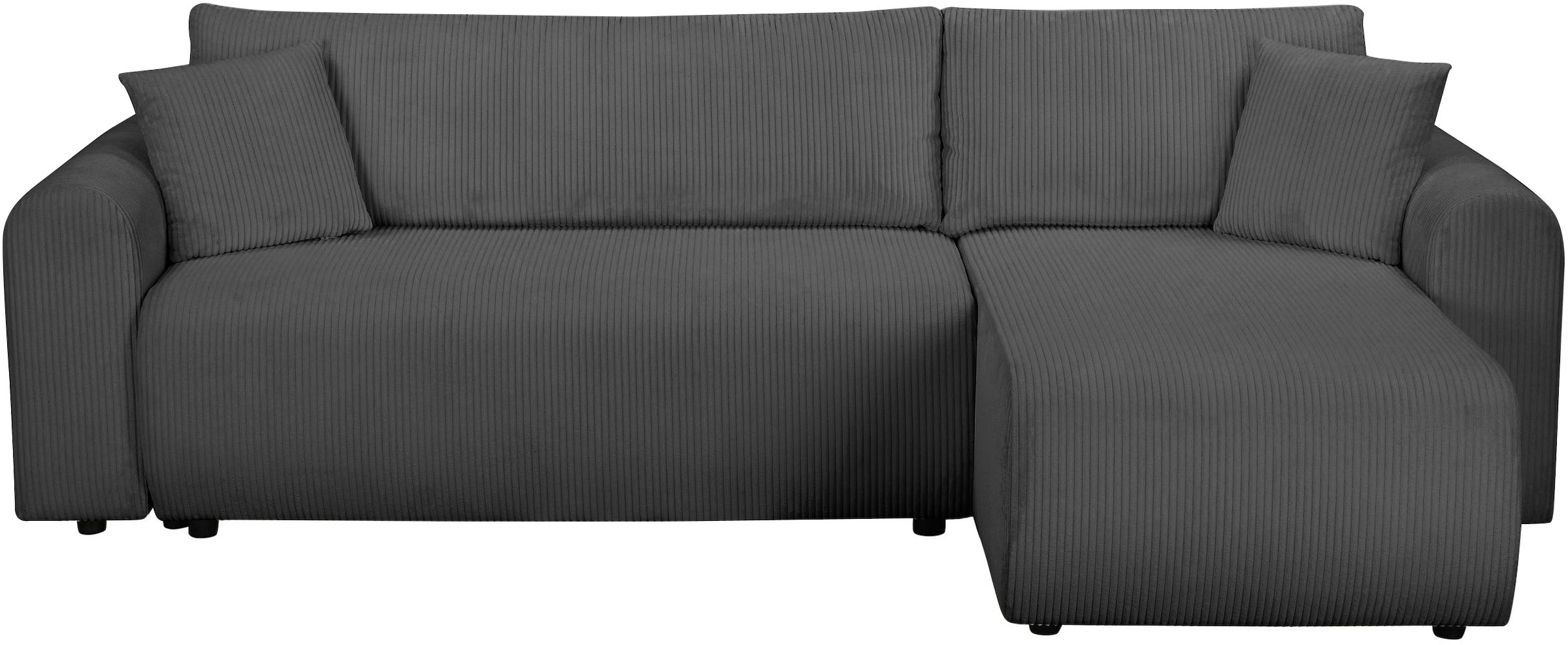 OTTO home Ecksofa »JONAA Cord L-Form, 241cm. OTTO. Verlässliche Qualität« Tonnentaschen-Federkern, Bettkasten, Schlafsofa (133/200)