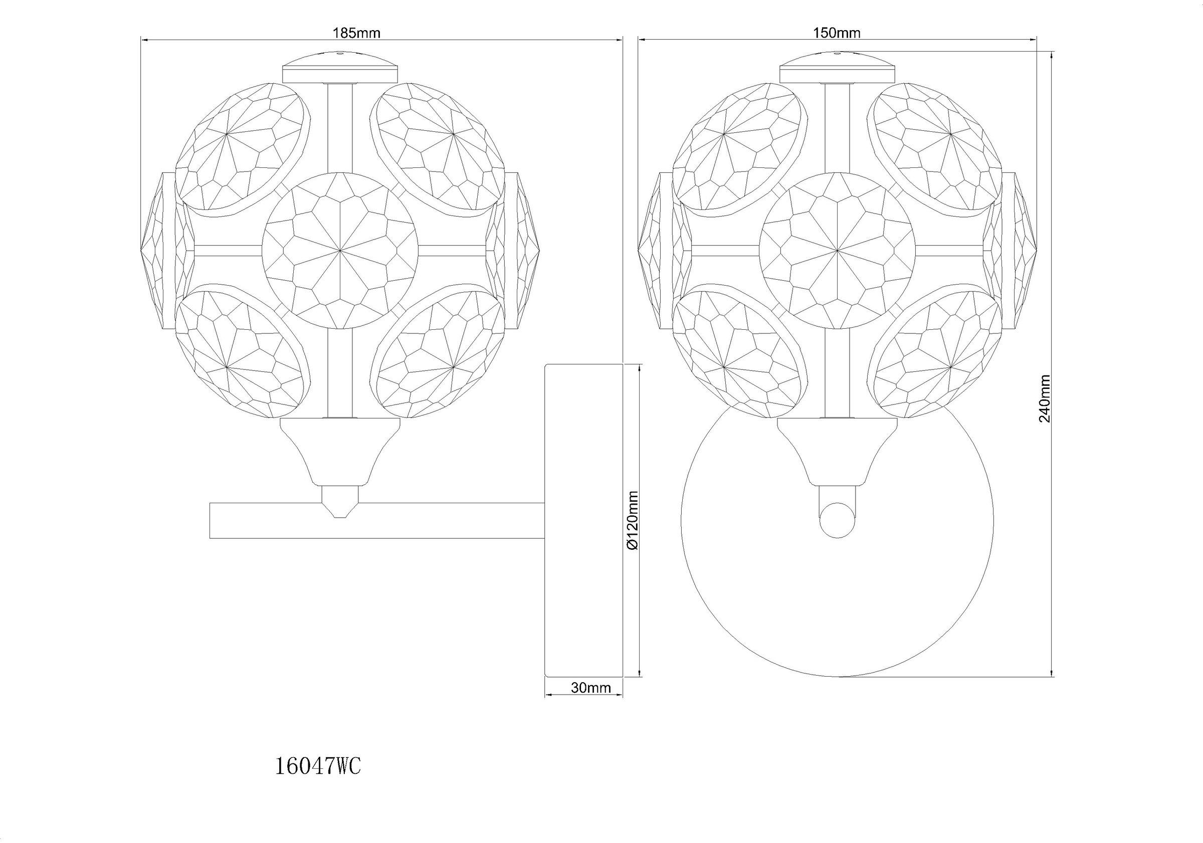 GLOBO LIGHTING Wandleuchte »VIRINA« LED-Modul 1 Stk. Warmweiß Wandlampe Wand Wohnzimmer Flur Wandbeleuchtung