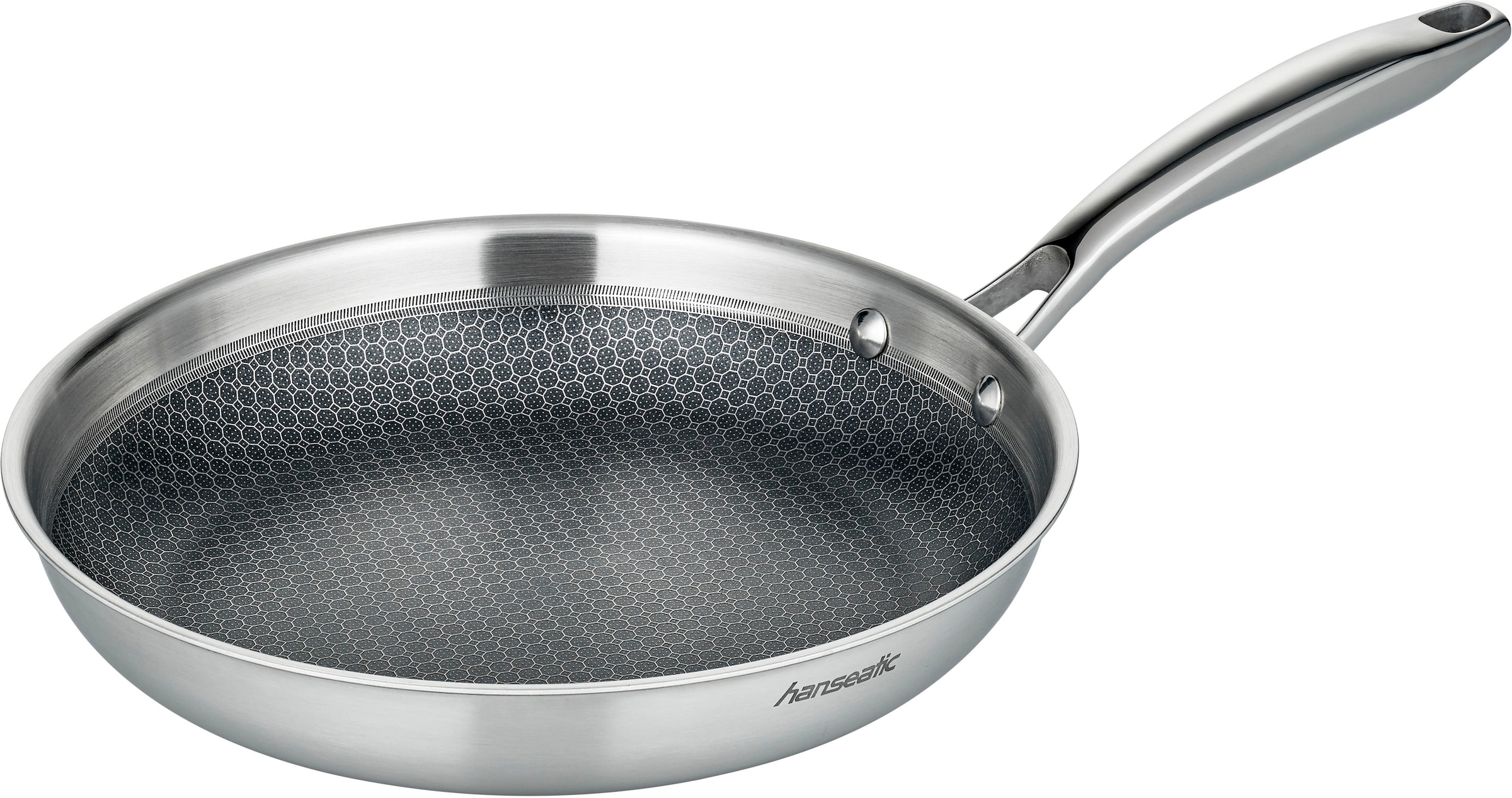 Hanseatic Pfannen-Set »hanseatic«, Edelstahl, (Set, 2 tlg., 1x Pfanne Ø 24 cm - 1,6 l, 1x Pfanne Ø 28 cm - 2,4 l), Dreischicht-Material, Edelstahl-Wabenstruktur, Induktion