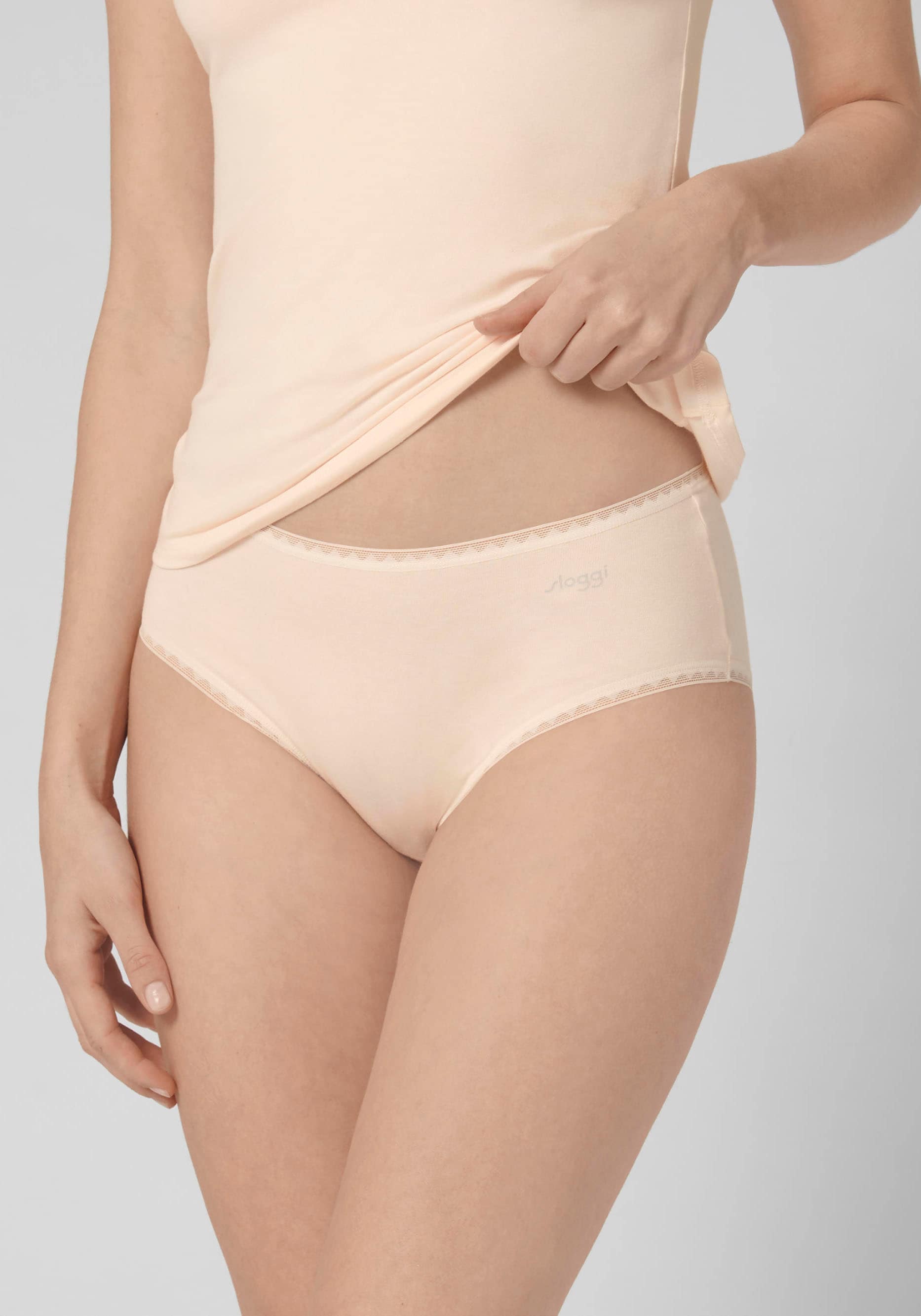 sloggi Slip »GO Midi C2P«, (2er Pack), zarte Spitzendetails