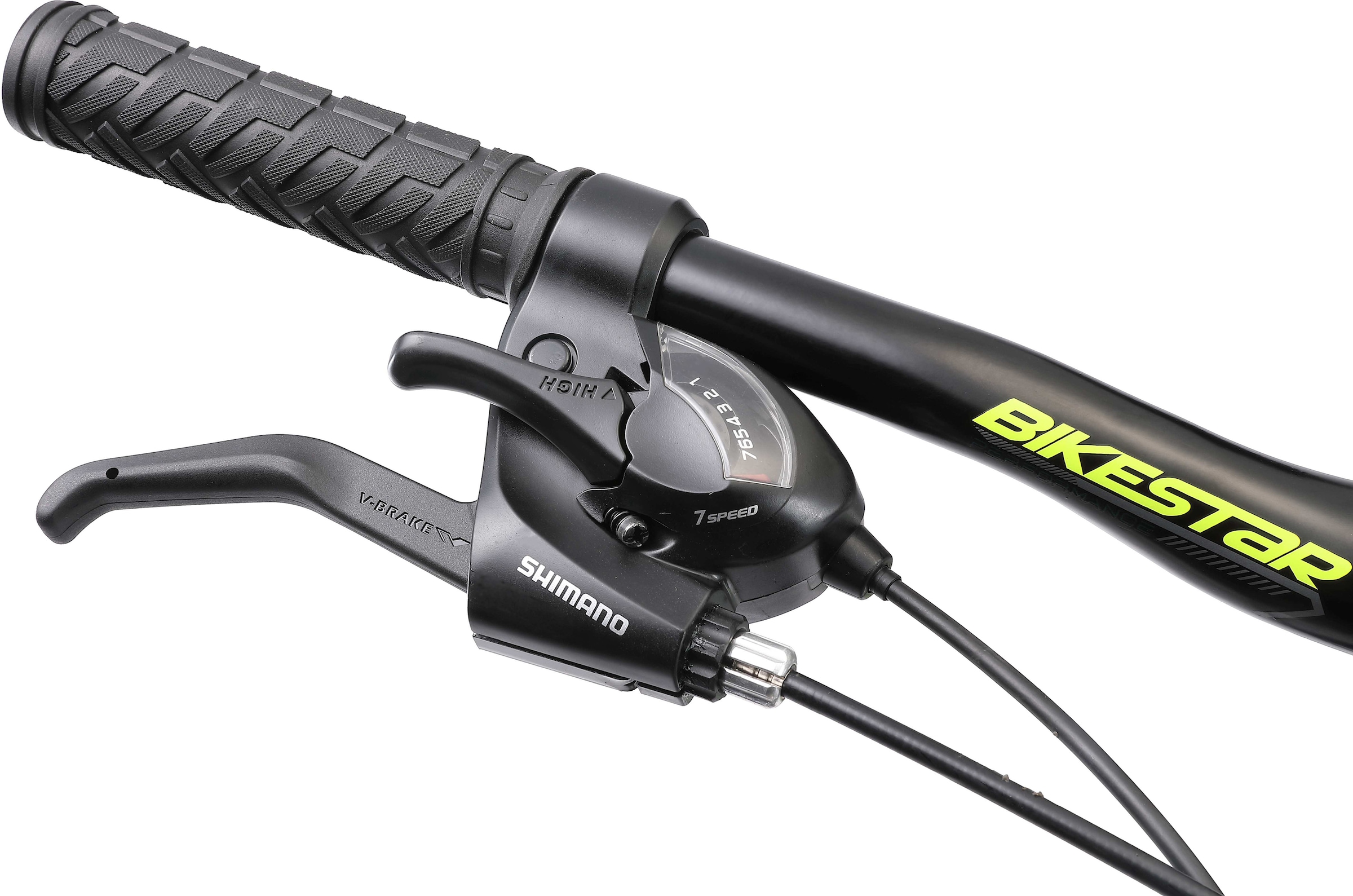 Bikestar Mountainbike, 21 Gang, Shimano, RD-TY300 Schaltwerk, Kettenschaltung, für Damen und Herren, Kettenschaltung