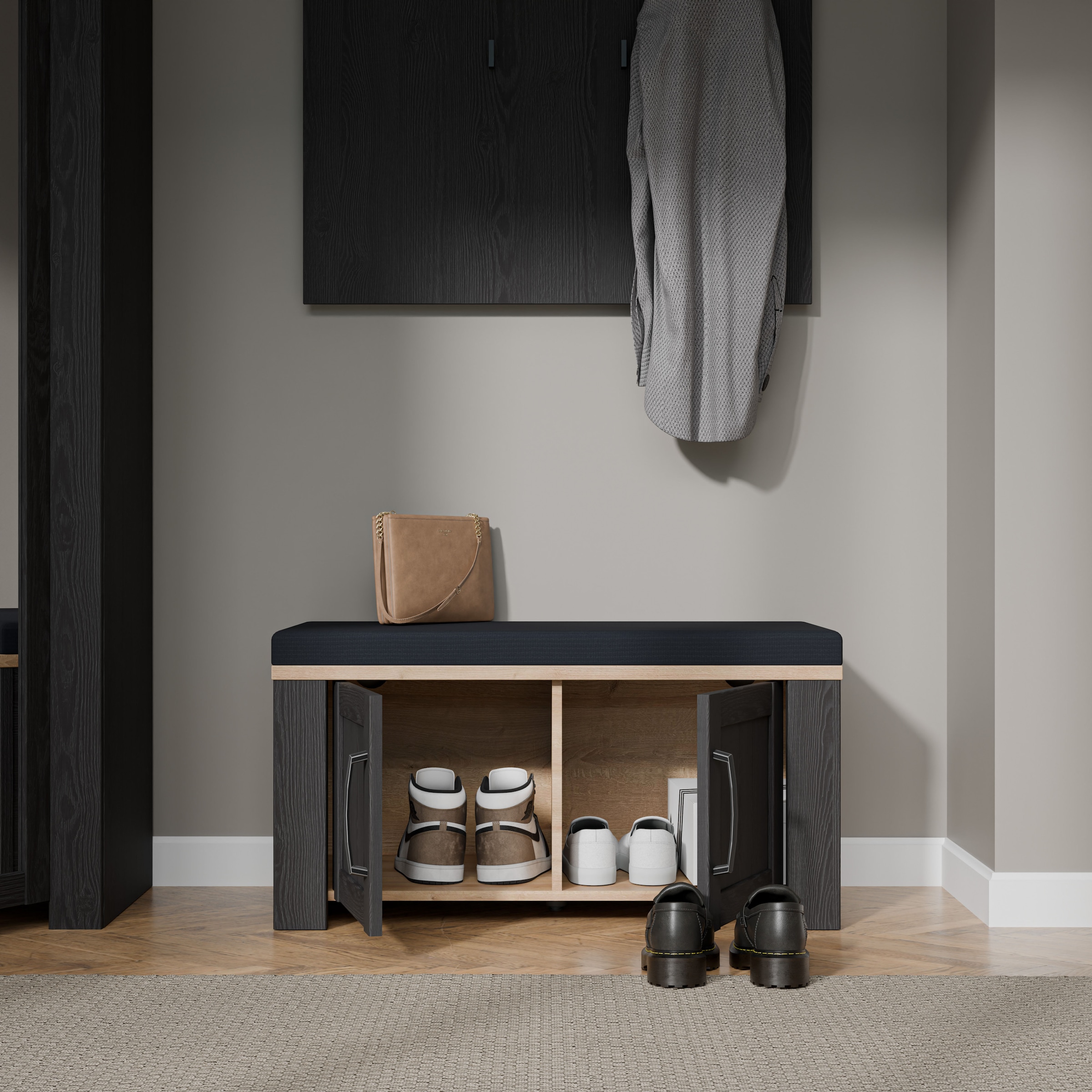 FORTE Polsterbank »Bohol, Garderobenbank mit Sitzpolster, Stauraum« B/H/T 86,5/45/42cm