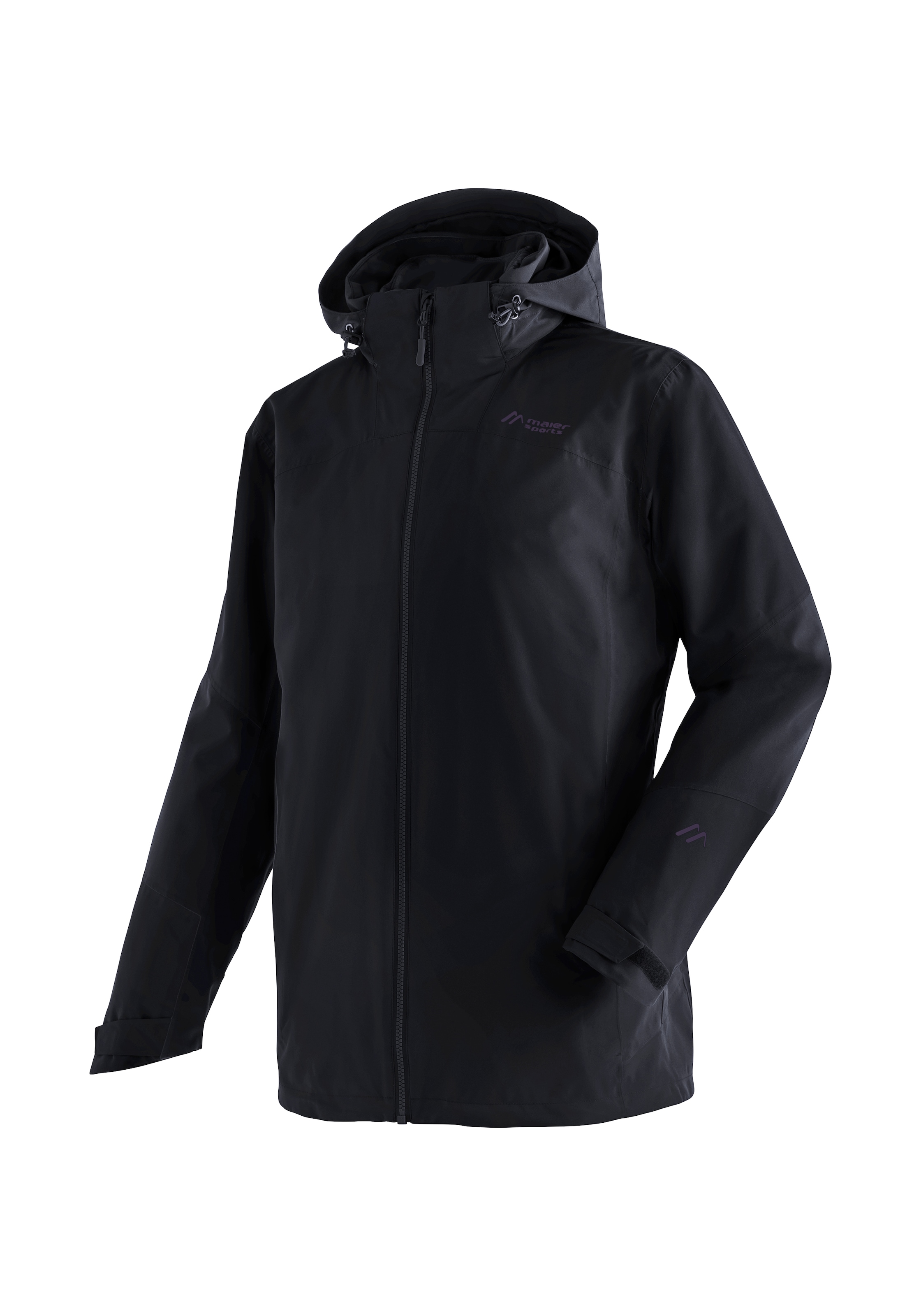 3-in-1-Funktionsjacke „Ribut M“, funktionale Doppel-Jacke für Wanderungen und Ausflüge, Gr. 30, schwarz