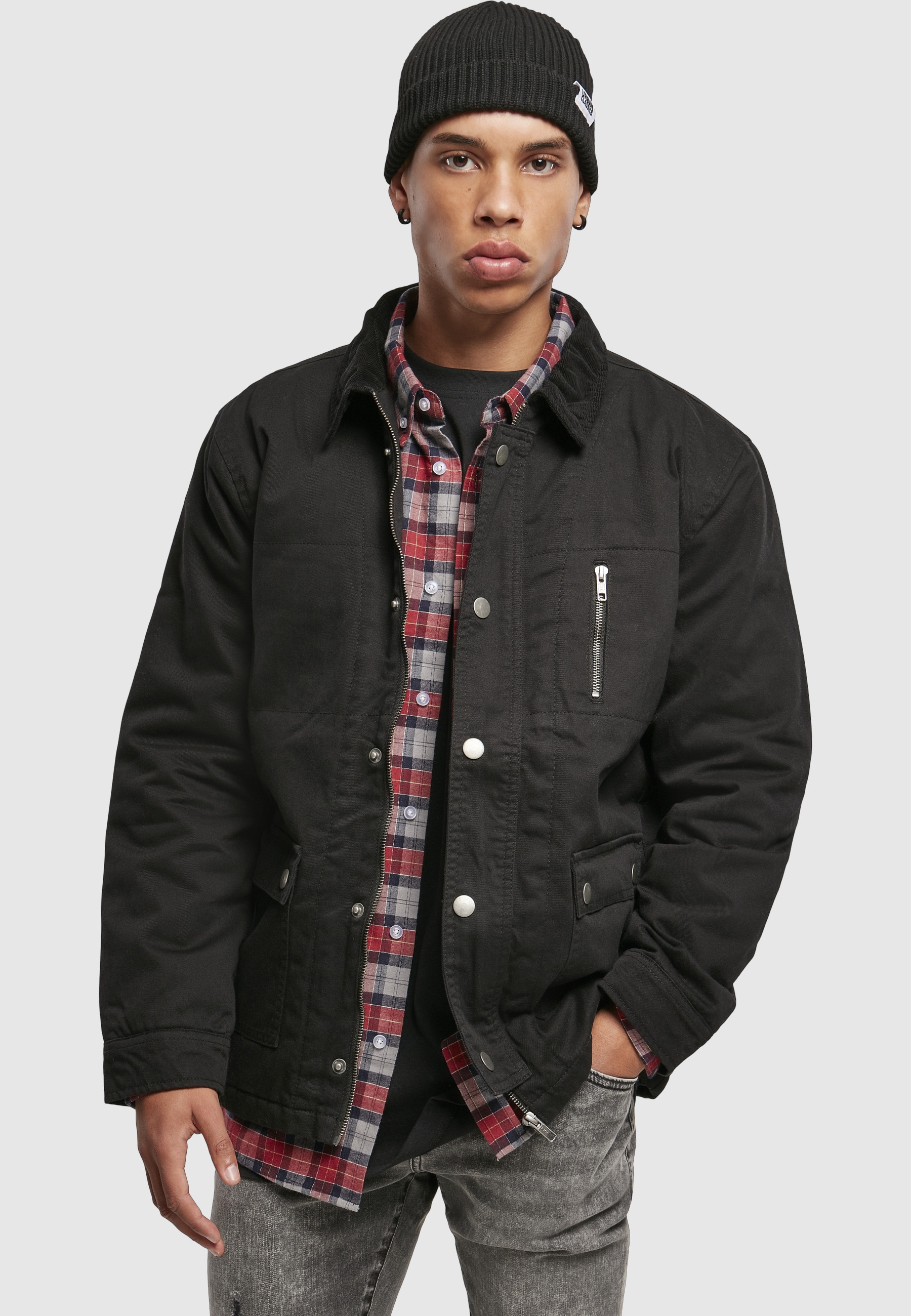 URBAN CLASSICS Winterjacke »Urban Classics Herren Hunter Jacket« 1 Stk. tlg. ohne Kapuze