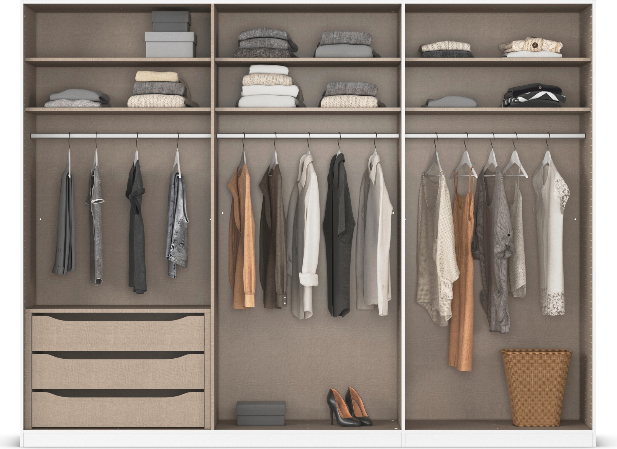 INOSIGN BY RAUCH Drehtürenschrank »Ferris Schrank Breite 2,10m BESTSELLER Schlafzimmerschrank«, Kleiderschrank mit Spiegel in den Ausführungen BASIC/CLASSIC/PREMIUM