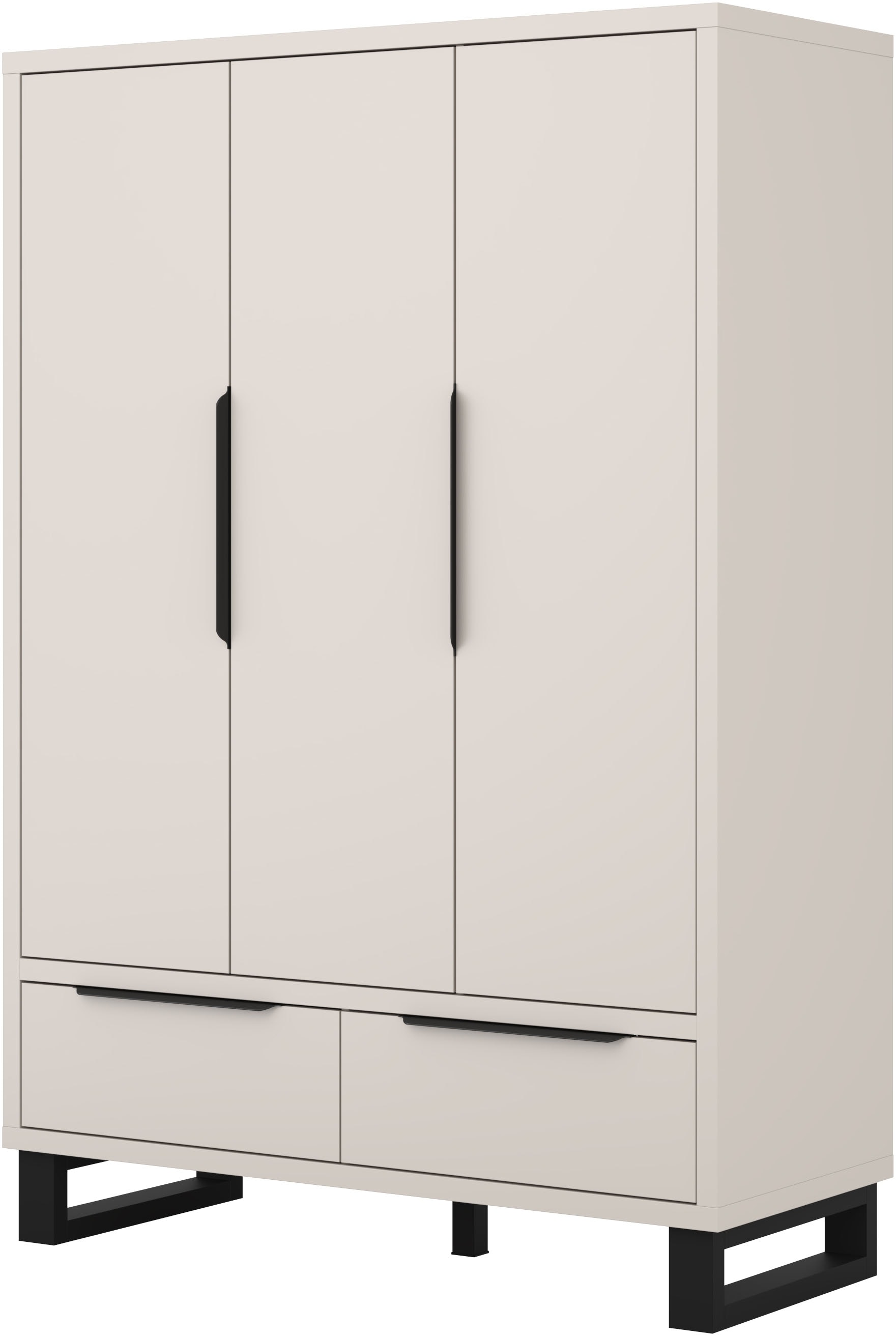 Home affaire Drehtürenschrank »Bronne,Breite 145 cm, Kleiderschrank inclusive Innenausstattung« Kleiderschrank, 2 Schubkästen, Metallgriffe, Garderobe