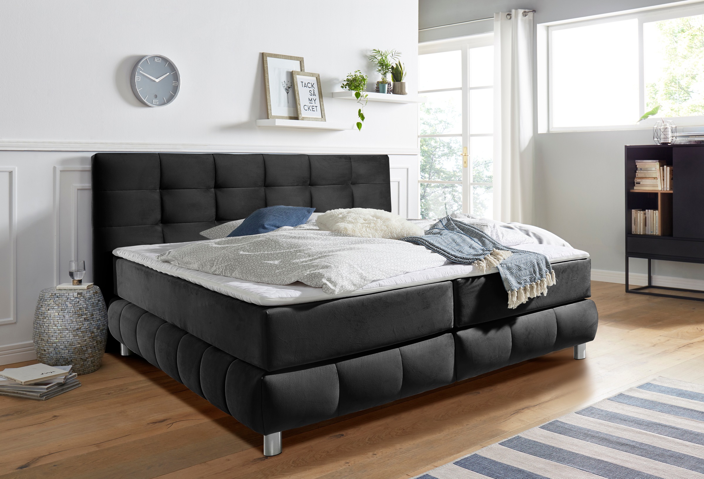 andas Boxspringbett "Salo" incl. Topper, 6 Breiten, 2 Härtegrade, TFK auch günstig online kaufen
