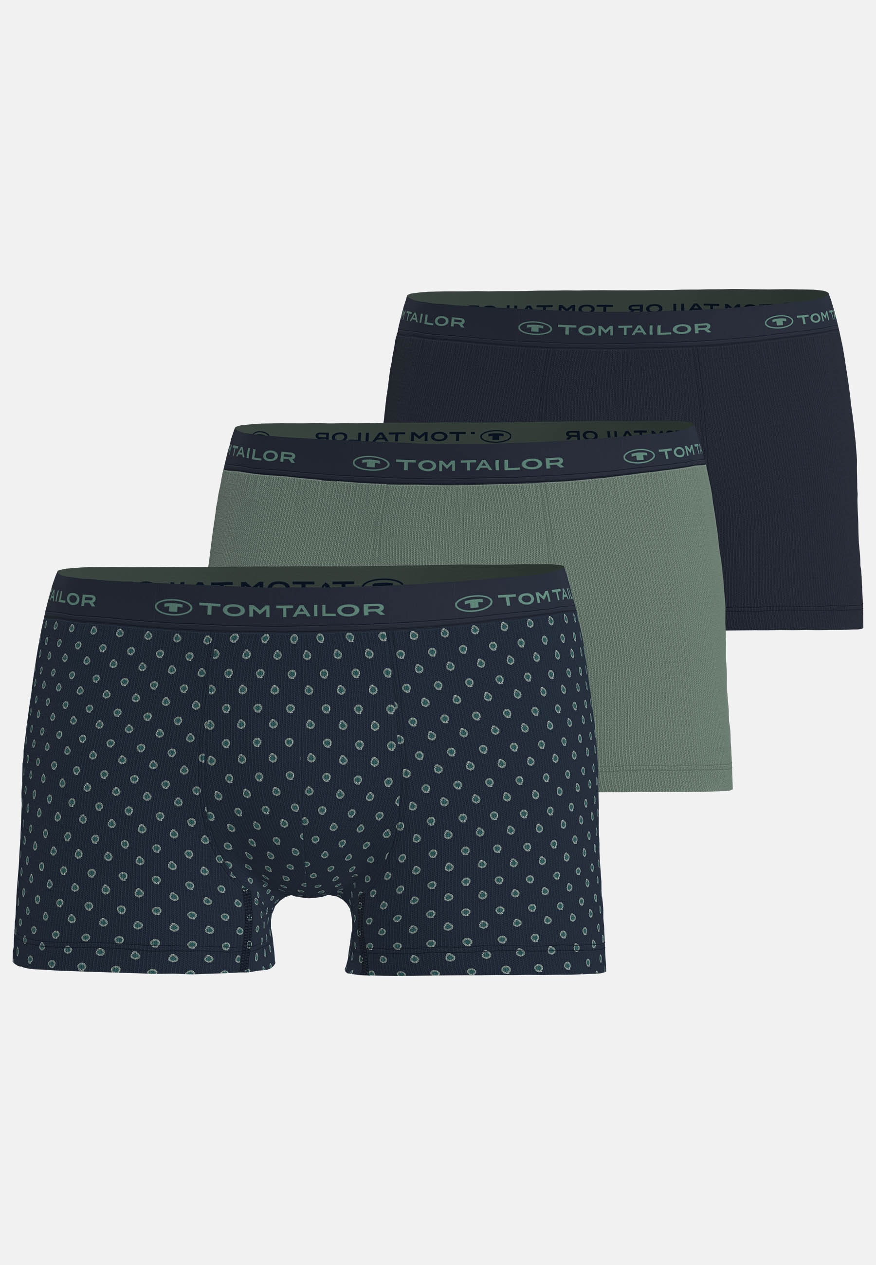 TOM TAILOR Retro Pants »Buffer« 3er Pack,  bequem, eng, mit Logobund, mit Print, Baumwollmix