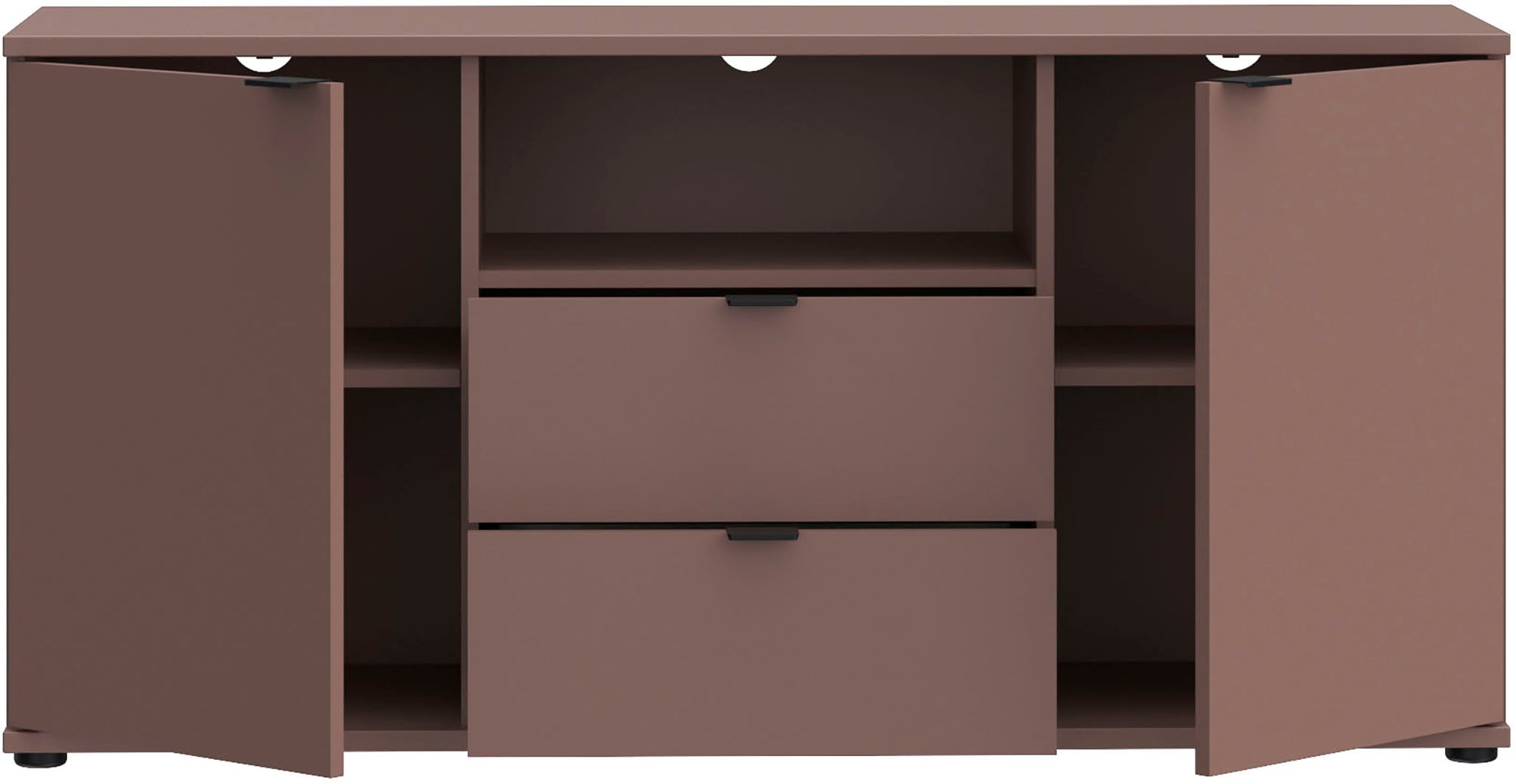 FORTE Lowboard »Ganymede«, (Breite 129,8cm), TV Board, Stauraum, Schublade; Metallgriffe, Kabelführung