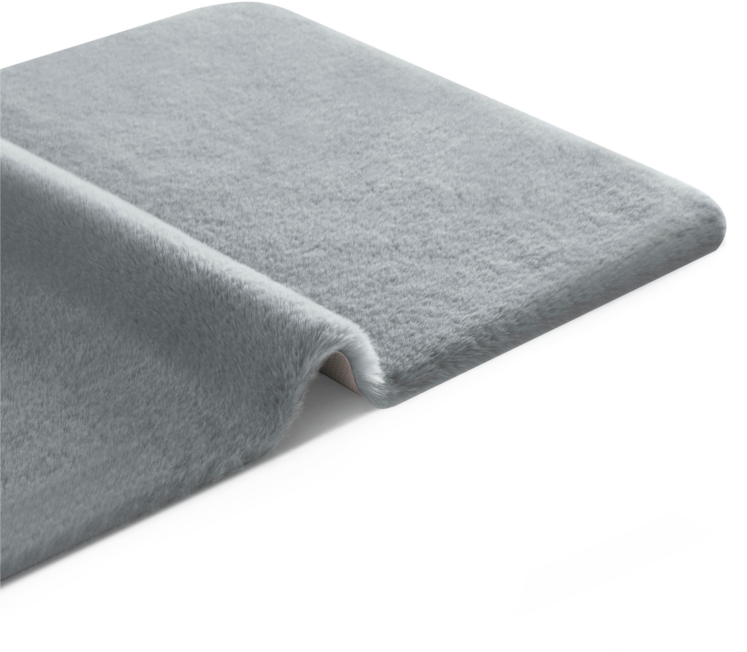 my home Badematte »Valeria, Kaninchenfell-Haptik«, rutschhemmend beschichtet, fußbodenheizungsgeeignet-strapazierfähig, Kunstfell, weicher Badteppich