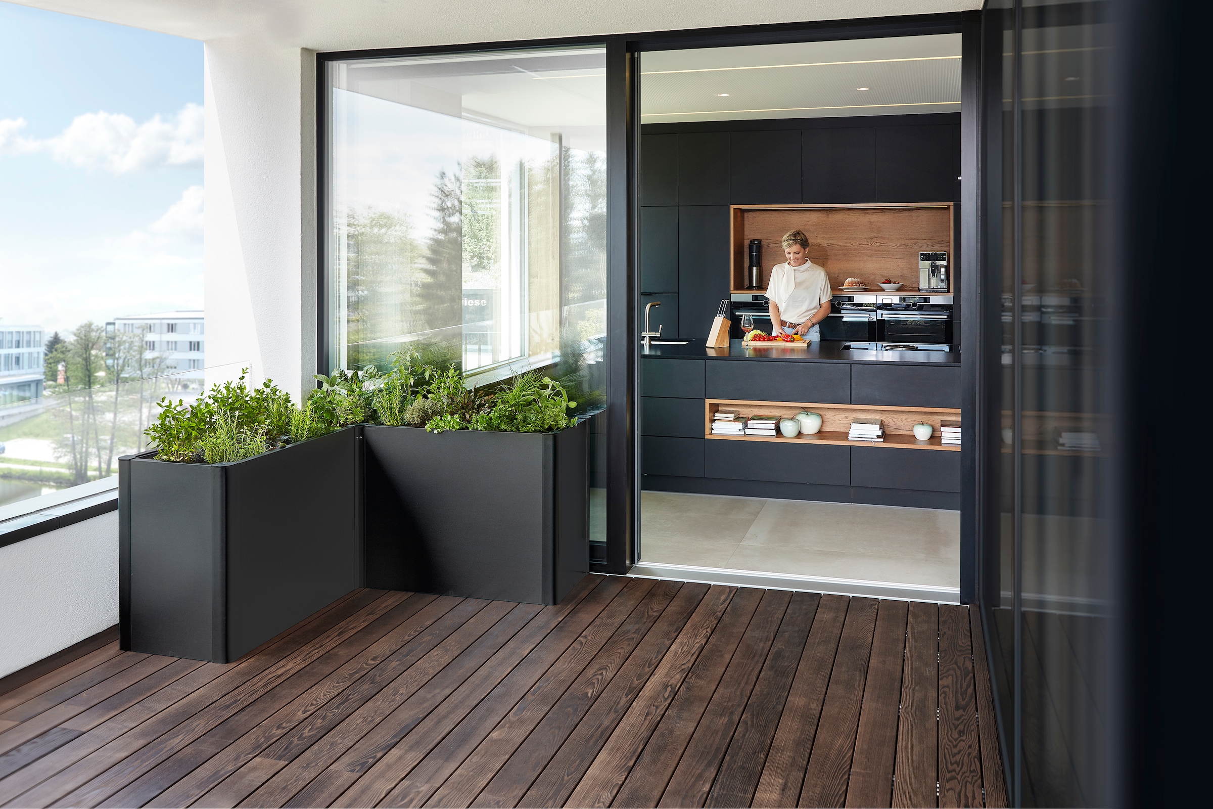 Biohort Hochbeet »BELVEDERE L-Form maxi 1,5, verschiedene Farben« 152x152x77 cm, extrem langlebig, aus Metall