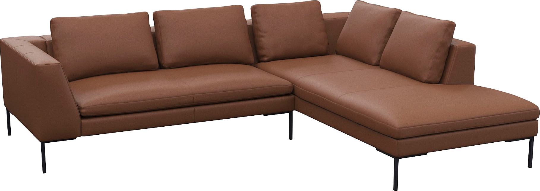 FLEXLUX Ecksofa »Loano, superbequemer Sitzkomfort durch Kaltschaum im Sitz«, modernes Sofa, frei im Raum stellbar, lose Kissen, L-Form