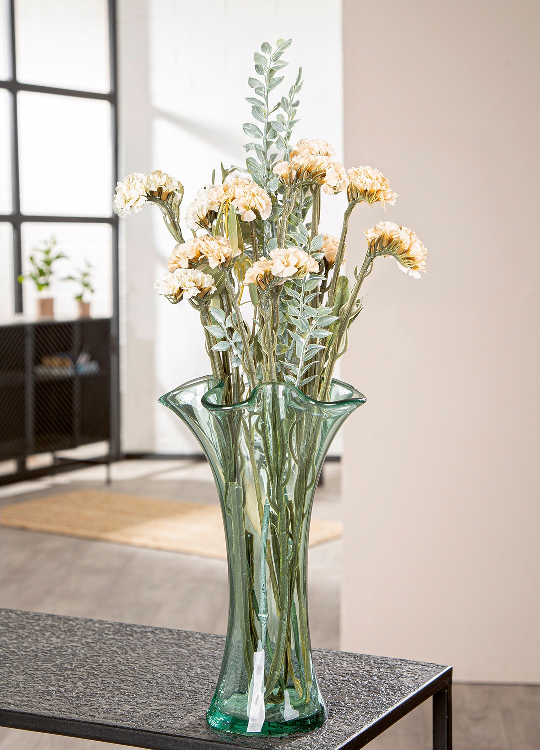 GILDE Tischvase »Vase bauchig; organisch Artesania grün H. 30 cm« Vase, artesania, handwerklich, strukturiert, skandinavisch, modern