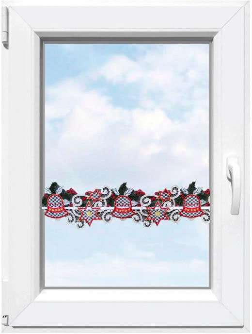 Stickereien Plauen Scheibengardine »Glocken« Stangendurchzug 1 Stk. tlg. Fe günstig online kaufen