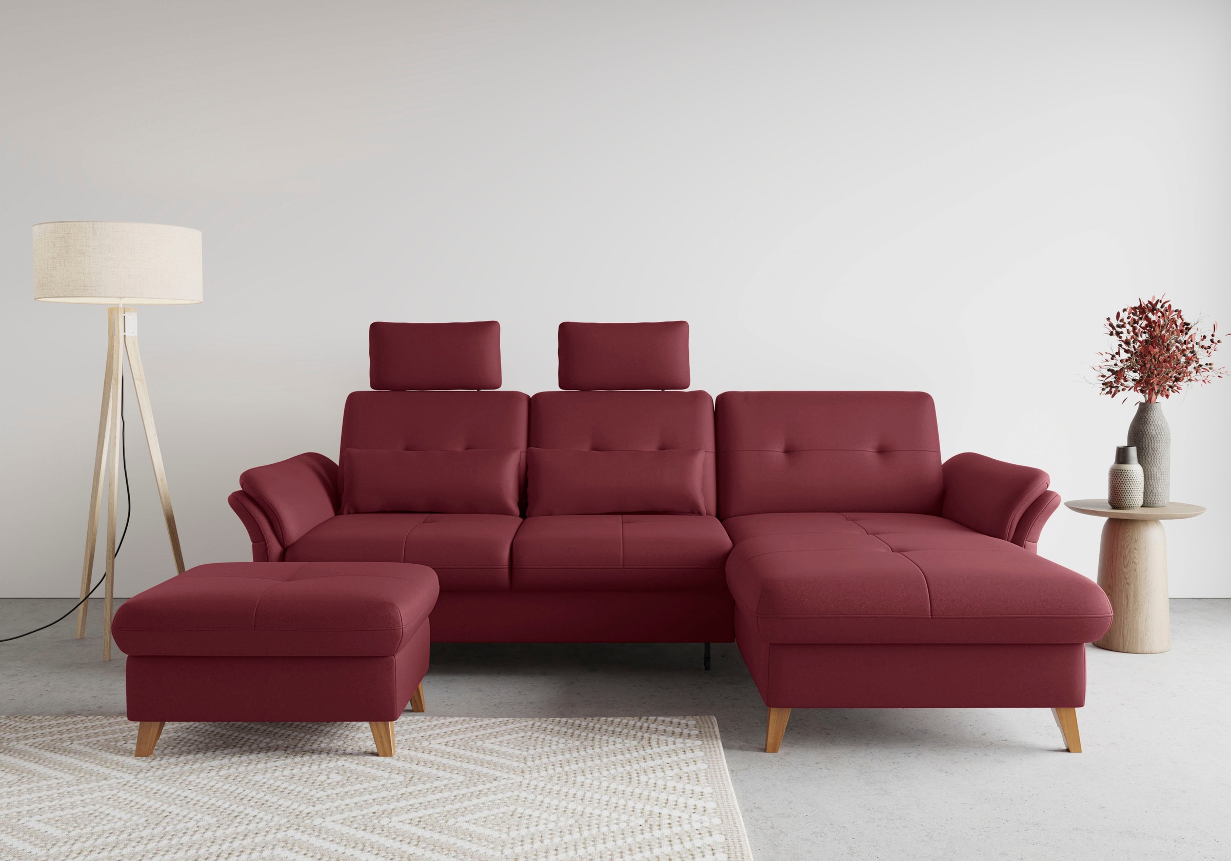 sit&more Ecksofa »Göteborg«, Sitztiefenverstellung und Federkern, wahlweise mit Bettfunktion