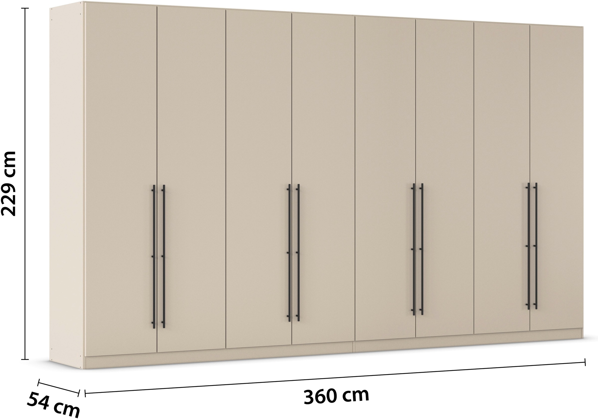 rauch Kleiderschrank »Drehtürenschrank Schrank Garderobe Wäscheschrank Schlafzimmer AVOLA«, (in 3 verschiedenen Ausstattungen BASIC/CLASSIC/PREMIUM), mit hochwertigen Stangengriffen in Schwarz aus Metall MADE IN GERMANY