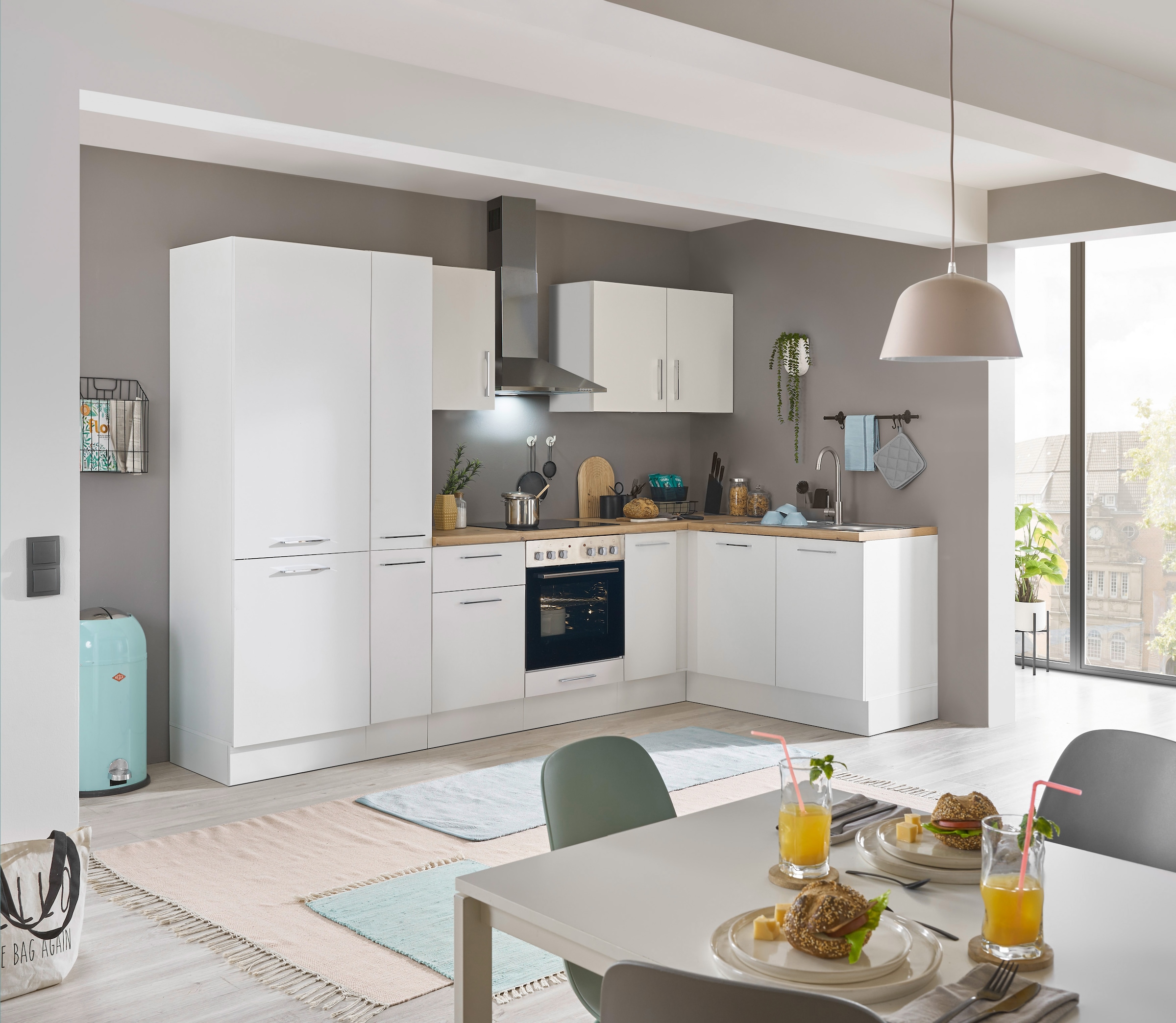 BASIC by Balculina Winkelküche »Turin«, Stellbreite 300x175 cm, wahlweise mit E-Geräten