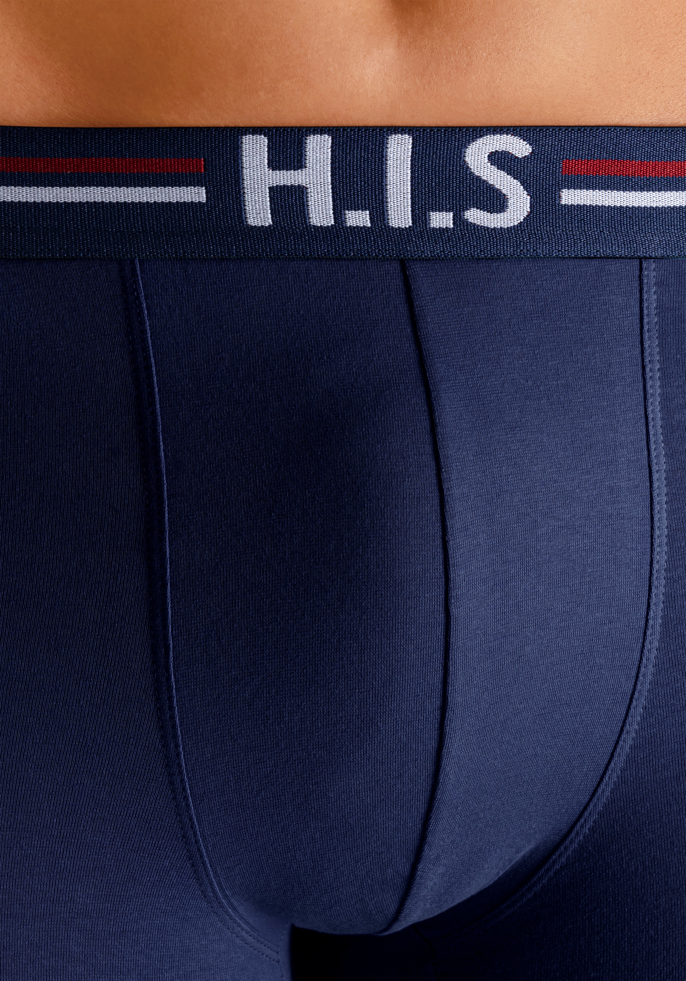 H.I.S Boxer »Boxershorts für Herren«, (Packung, 5 St.), mit Streifen und Markenlogo im Bund