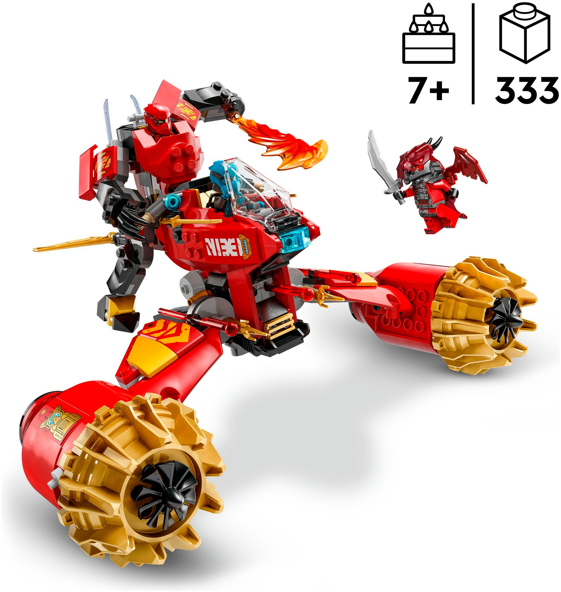 LEGO® Konstruktionsspielsteine »Kais Sturmreiter-Mech (71830), LEGO Ninjago«, (333 St.), Made in Europe