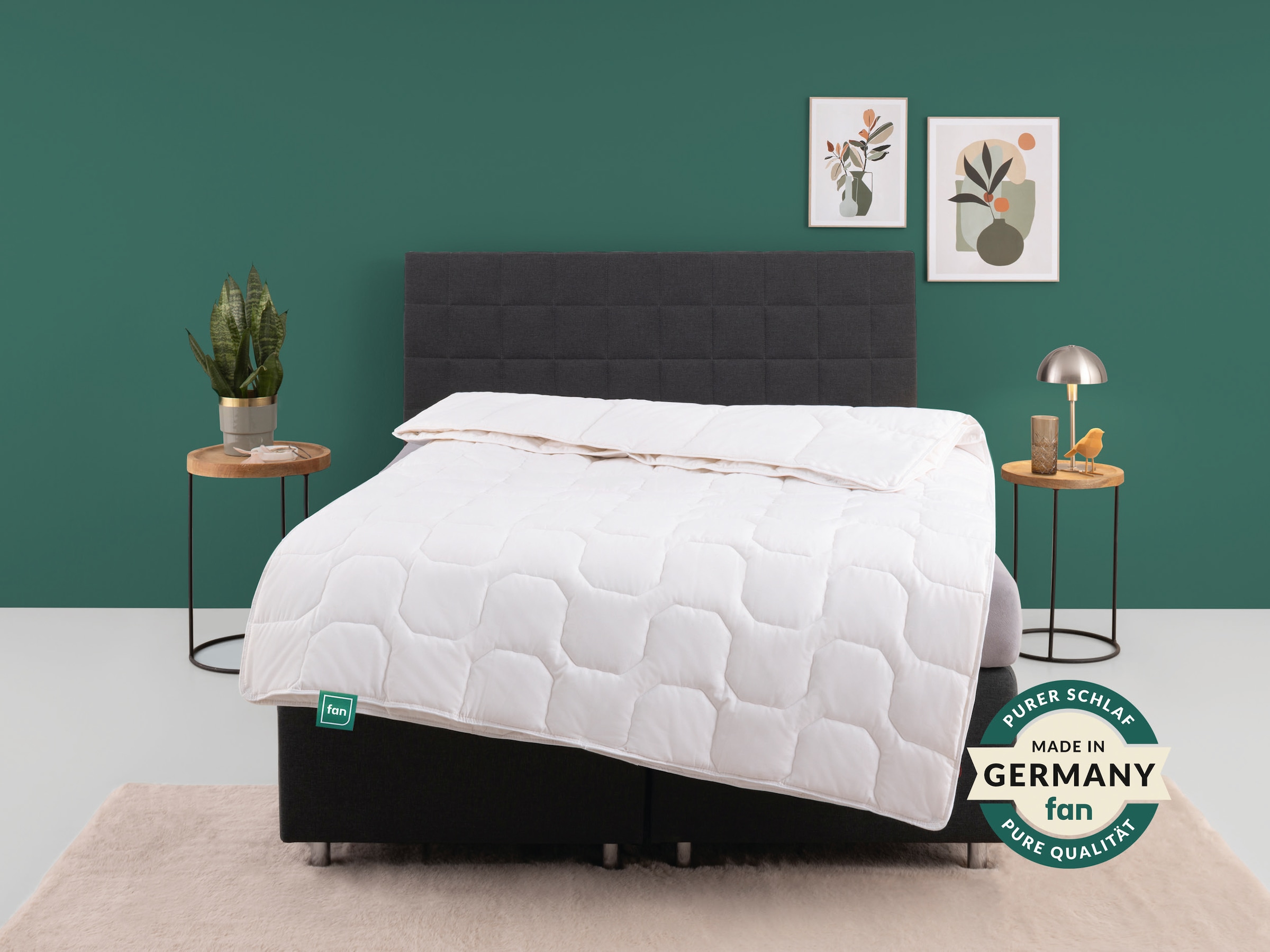 Baumwollbettdecke FAN "Kansas, Bettdecken für Sommer und Winter, Decke", weiß, B:155cm L:220cm