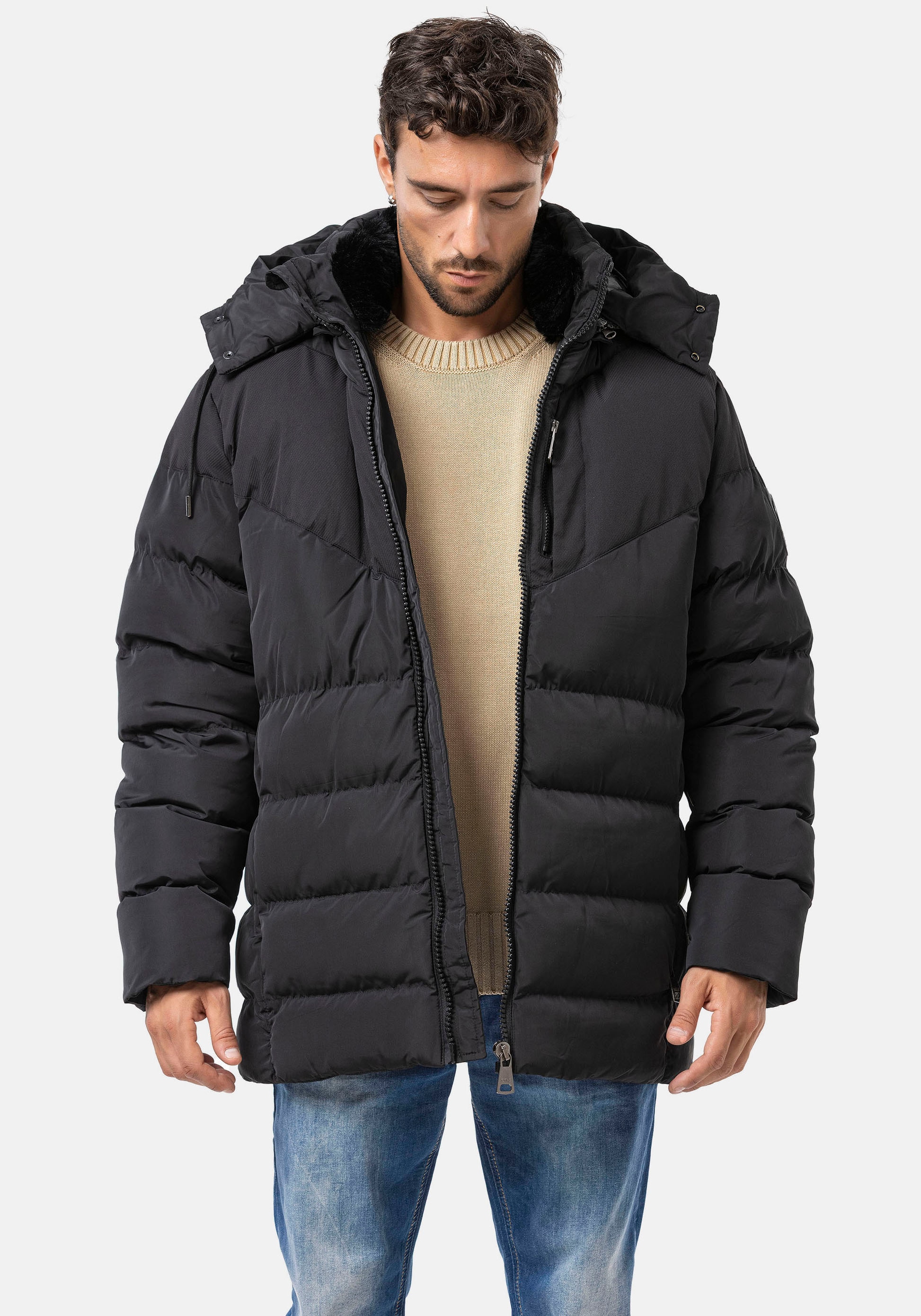 Cipo & Baxx Steppjacke mit Kapuze