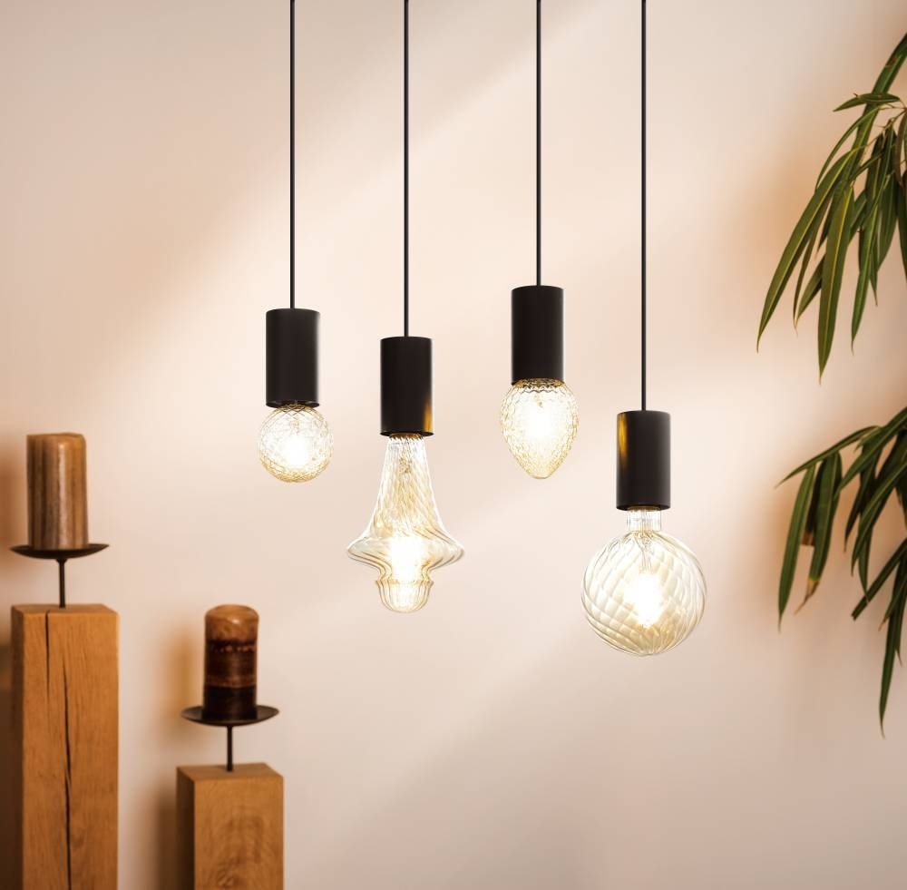 EGLO Hängeleuchte »POZUETA Schnurpendel, Pendelllampe, schwarz, Stahl, Esstischlampe, E27« E27 1 Stk. Hängelampe, Wohnzimmerlampe, Vintage, Industrial, modern,  110x12,5cm