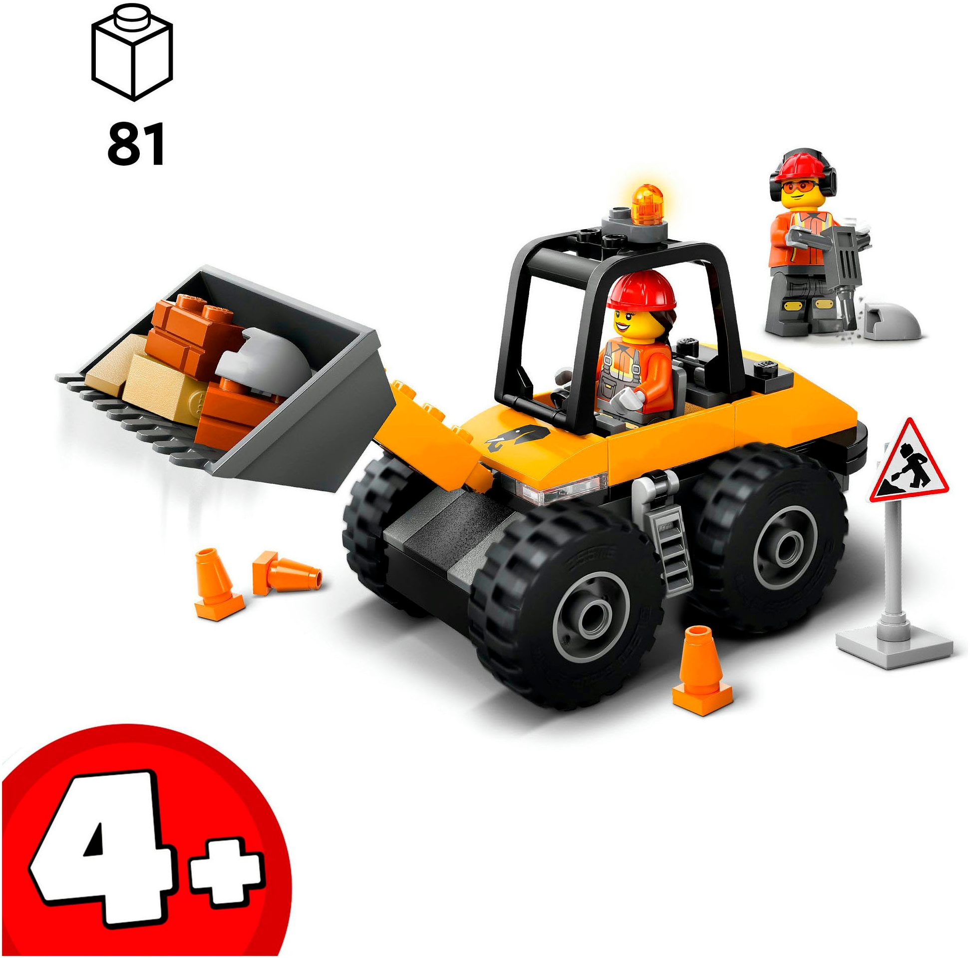 LEGO® Konstruktionsspielsteine »Radlader (60450), LEGO City«, (81 St.), Made in Europe