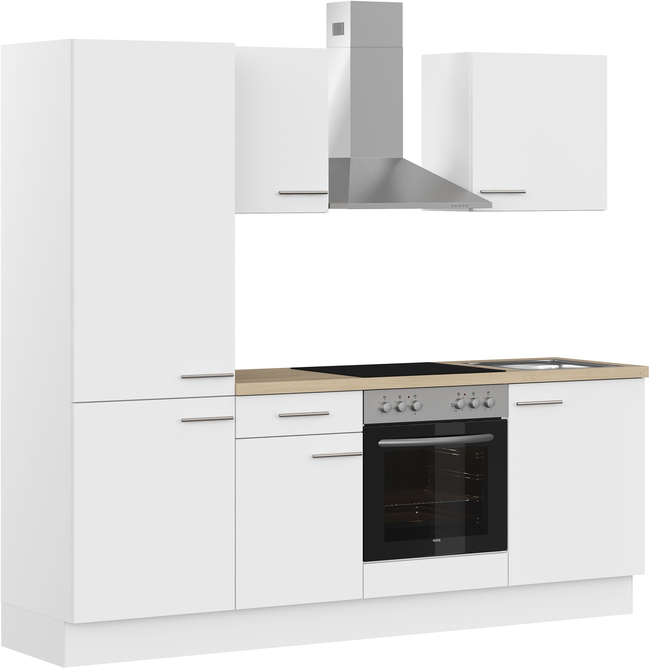 IMPULS KÜCHEN Küchenzeile »"Tirana", Ausrichtung wählbar, Schubkästen mit Soft-Close«, (Set), vormontiert, wahlweise mit E-Geräten, mit Vollauszug, Breite 230 cm