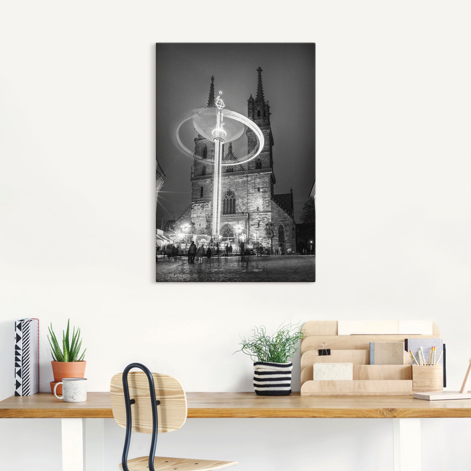 Artland Leinwandbild »Auf dem Münsterplatz«, Deutschland, (1 St.), auf Keilrahmen gespannt