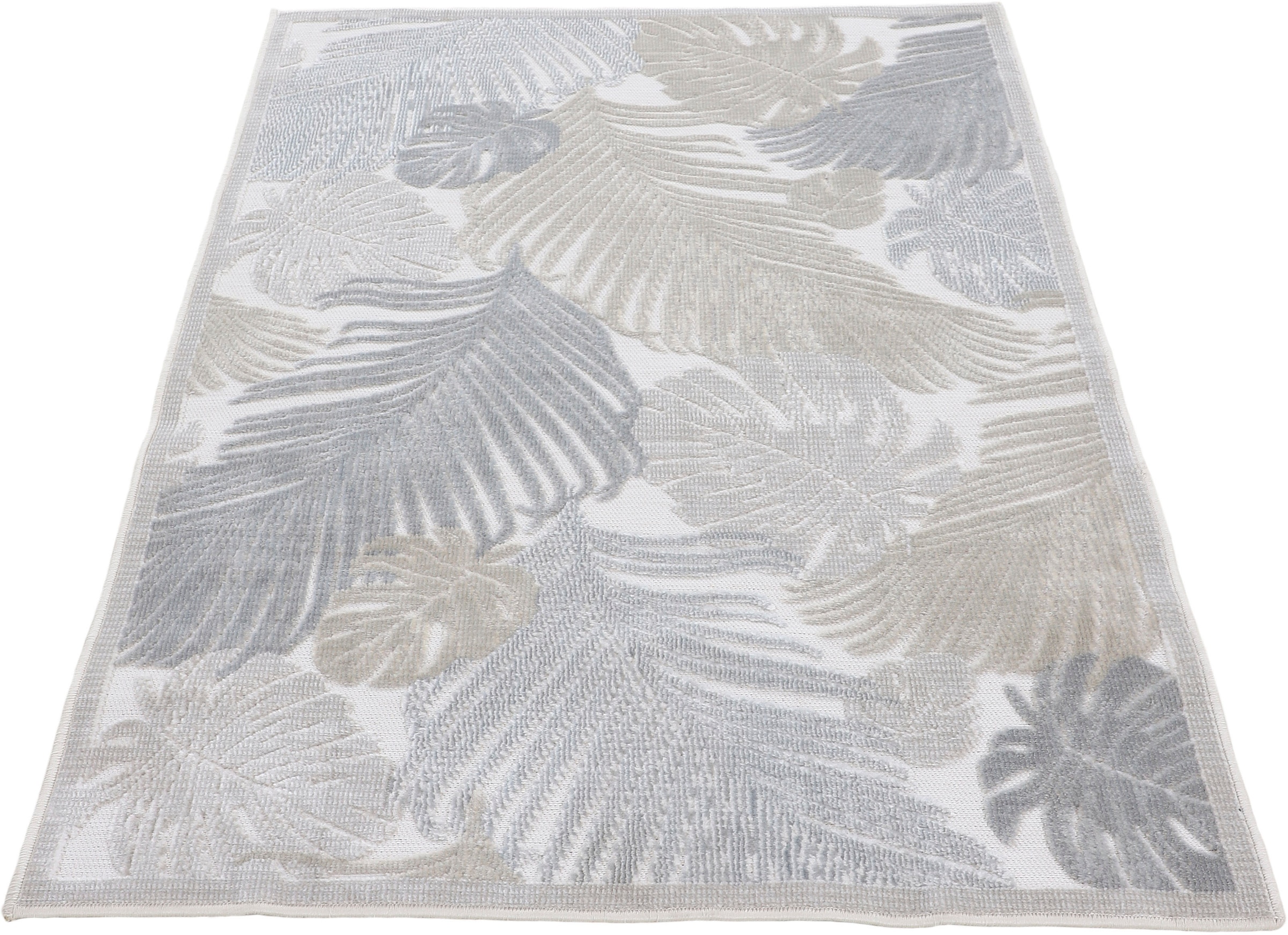 bestellen Teppich Palmenblätter, robustes Effekt auf carpetfine Raten Floral Motiv- Hoch-Tief 104«, »Deja rechteckig, Flachgewebe,