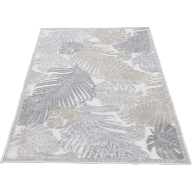 carpetfine Teppich »Deja 104«, rechteckig, robustes Flachgewebe, Motiv- Floral  Palmenblätter, Hoch-Tief Effekt auf Raten bestellen