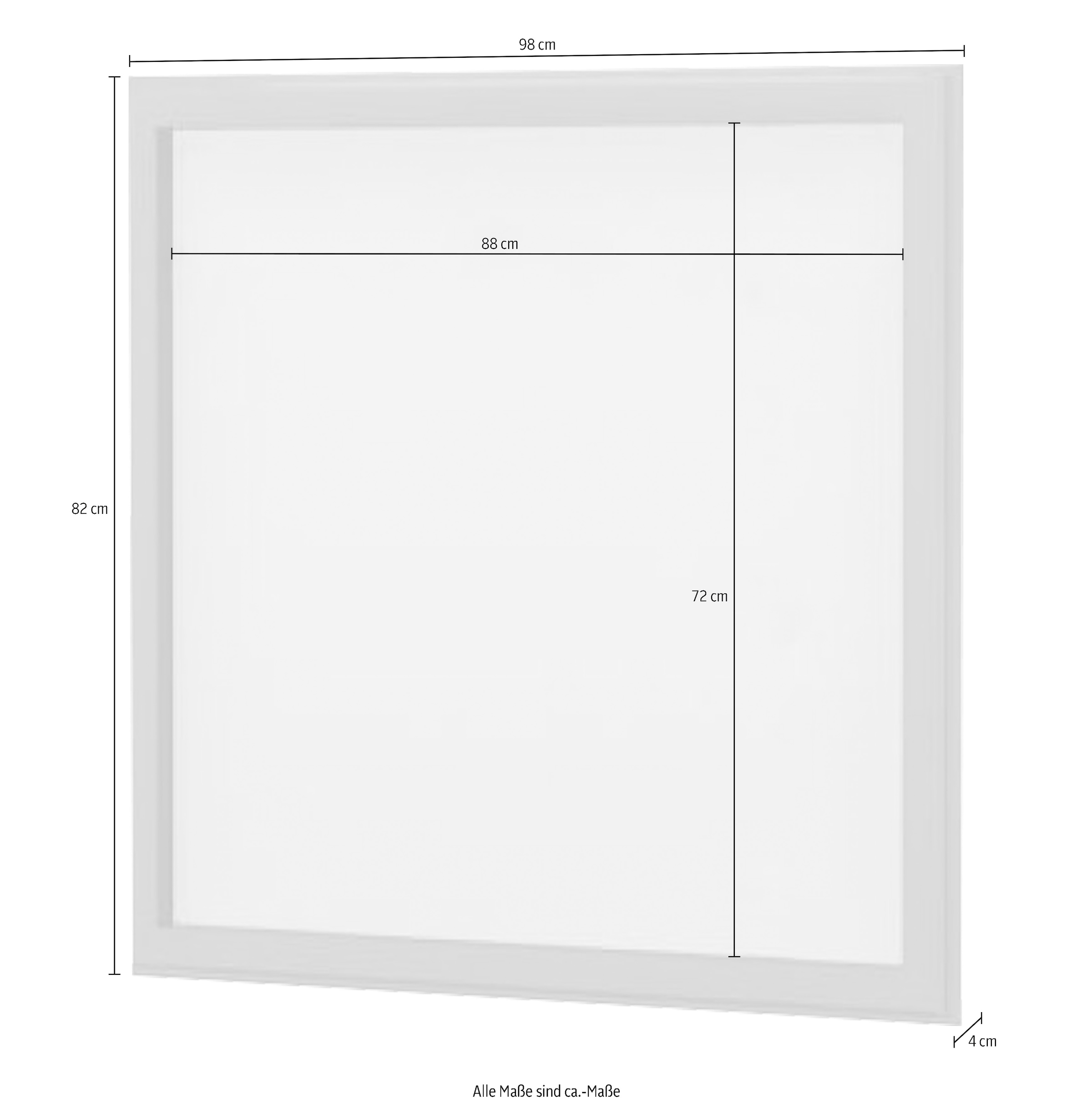 Home affaire Wandspiegel »Evergreen, Maße (B/T/H): 98/4/82 cm«, (hochwertige, langlebige UV Lackierung (matt), mit Rahmen und schönen Profil im Landhausstil, FSC-zertifiziert