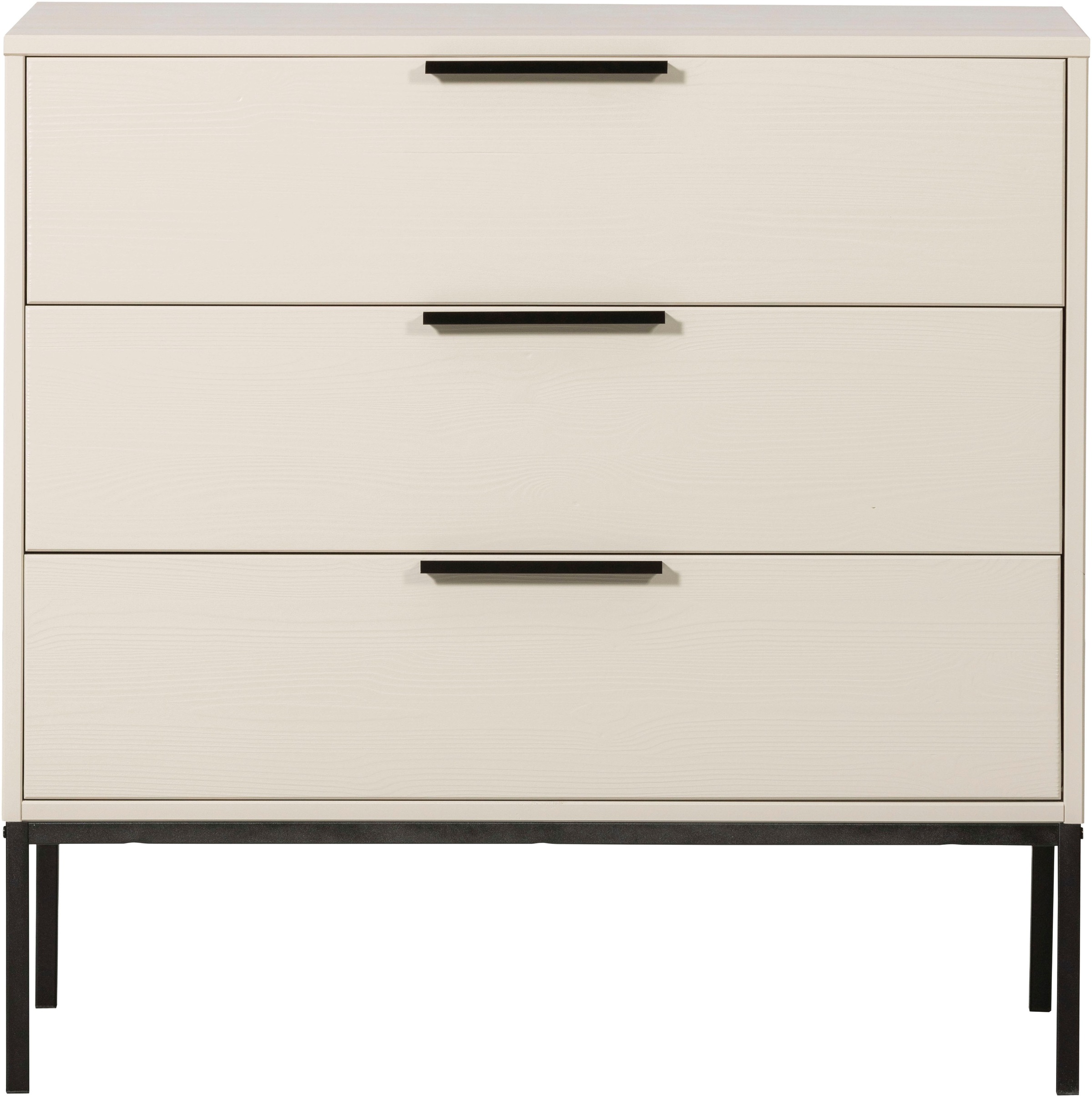 WOOOD Kommode »Adam FSC®-Kiefernholz gebürstet mit Metallgriffen, H93 x B94 x T52 cm« Tragkraft 15 kg pro Auszug, Schutzlackierte Oberfläche, Metallgestell