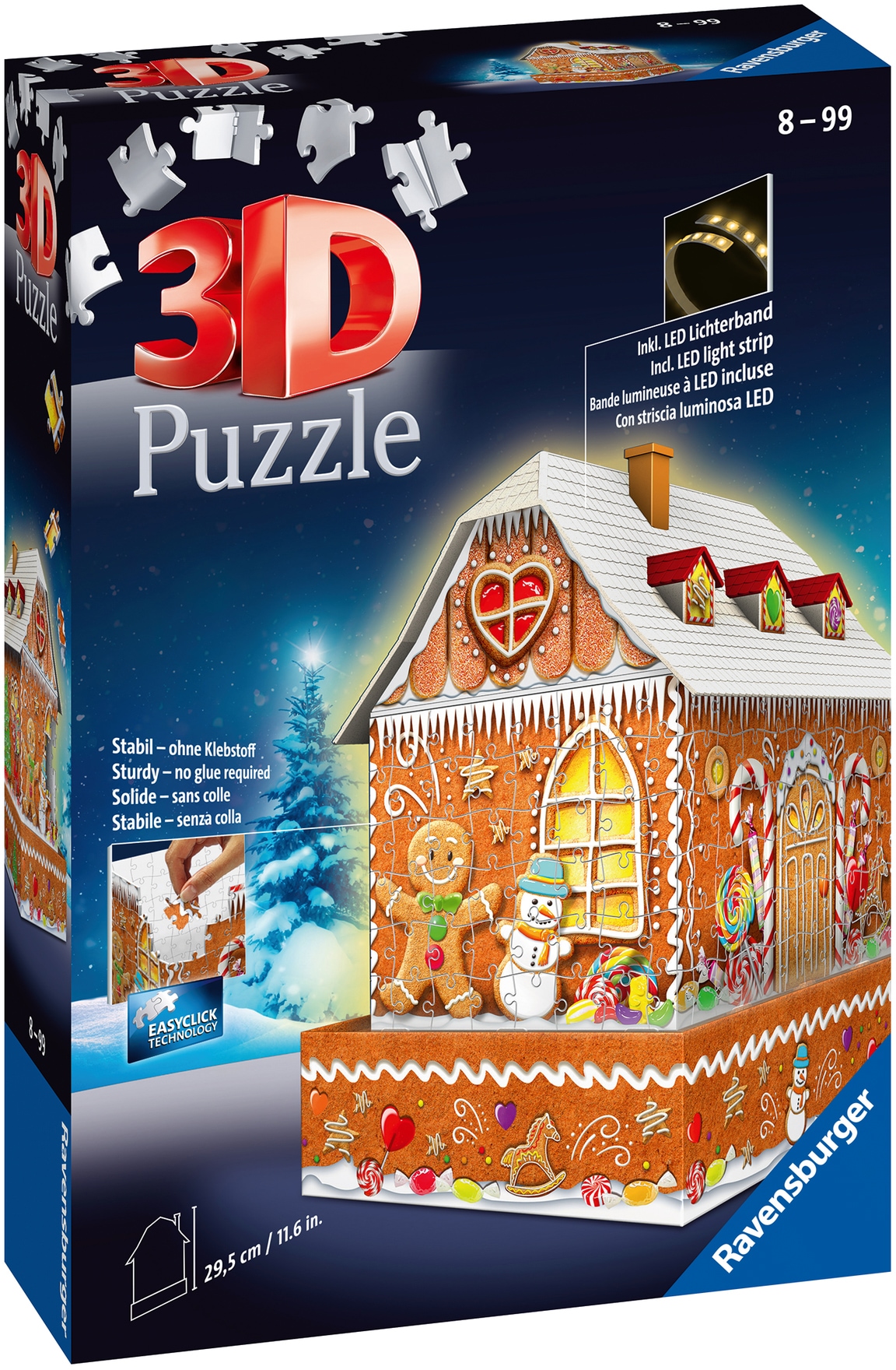 Ravensburger 3D-Puzzle »Lebkuchenhaus bei Nacht«, inkl. LED-Lichterband; Made in Europe, FSC® - schützt Wald - weltweit