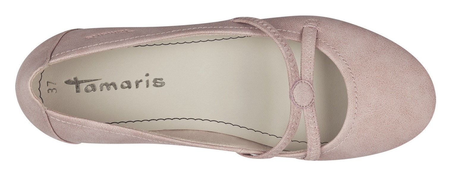 Tamaris Ballerina »Caterina«  Flats, Festtagsmode, Slipper mit Gummizugriemchen