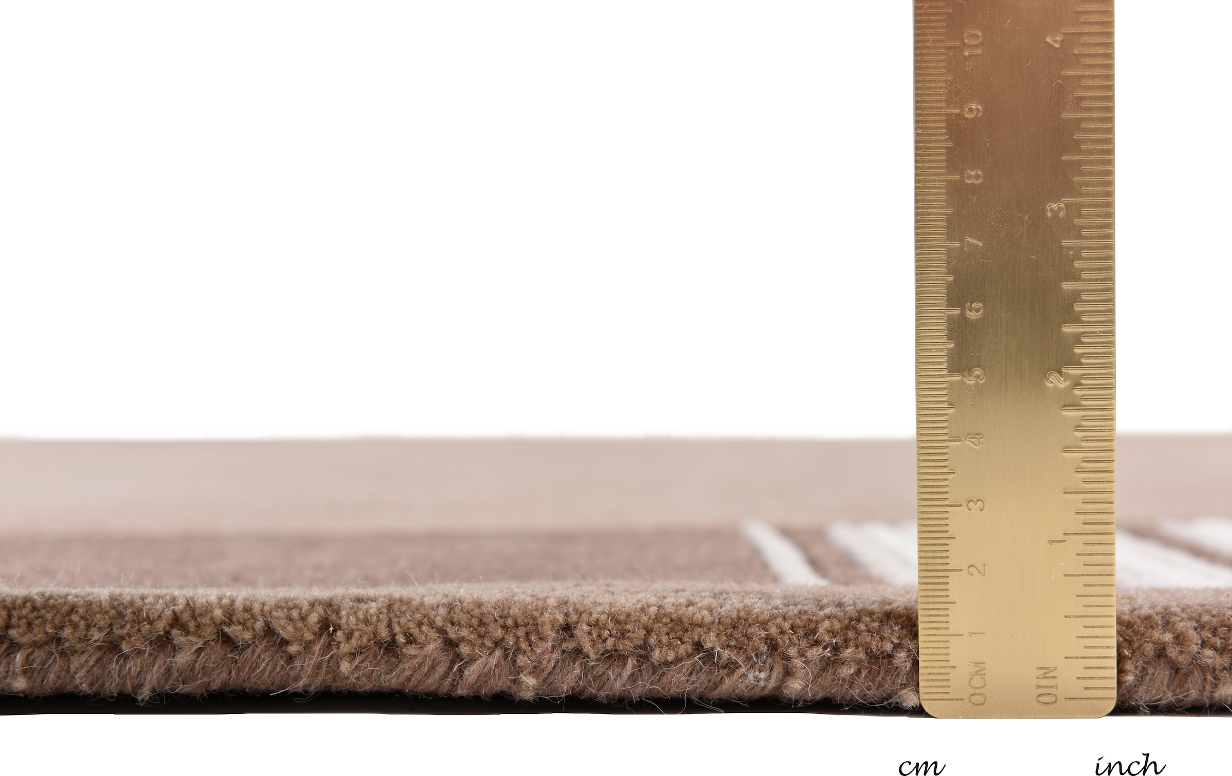 THEKO Wollteppich »Royal Nepali 3085«, rechteckig, 15 mm Höhe, reine Wolle, handgetuftet, Uni-Farben, mit Bordüre, modernes Design