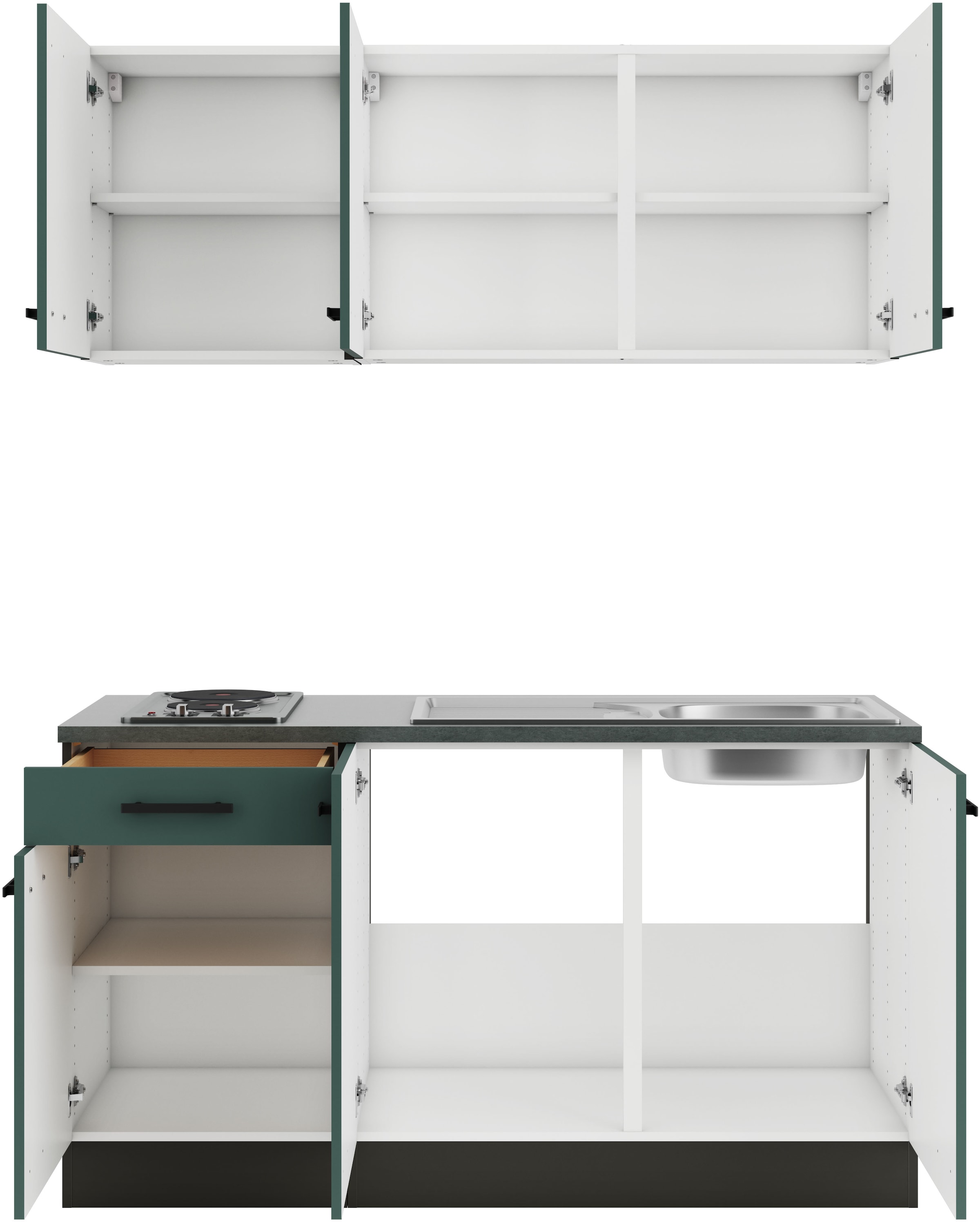 OPTIFIT Pantryküche »Palma«, Breite 150 cm, wahlweise mit Unterbaukühlschrank oder Kochfeld